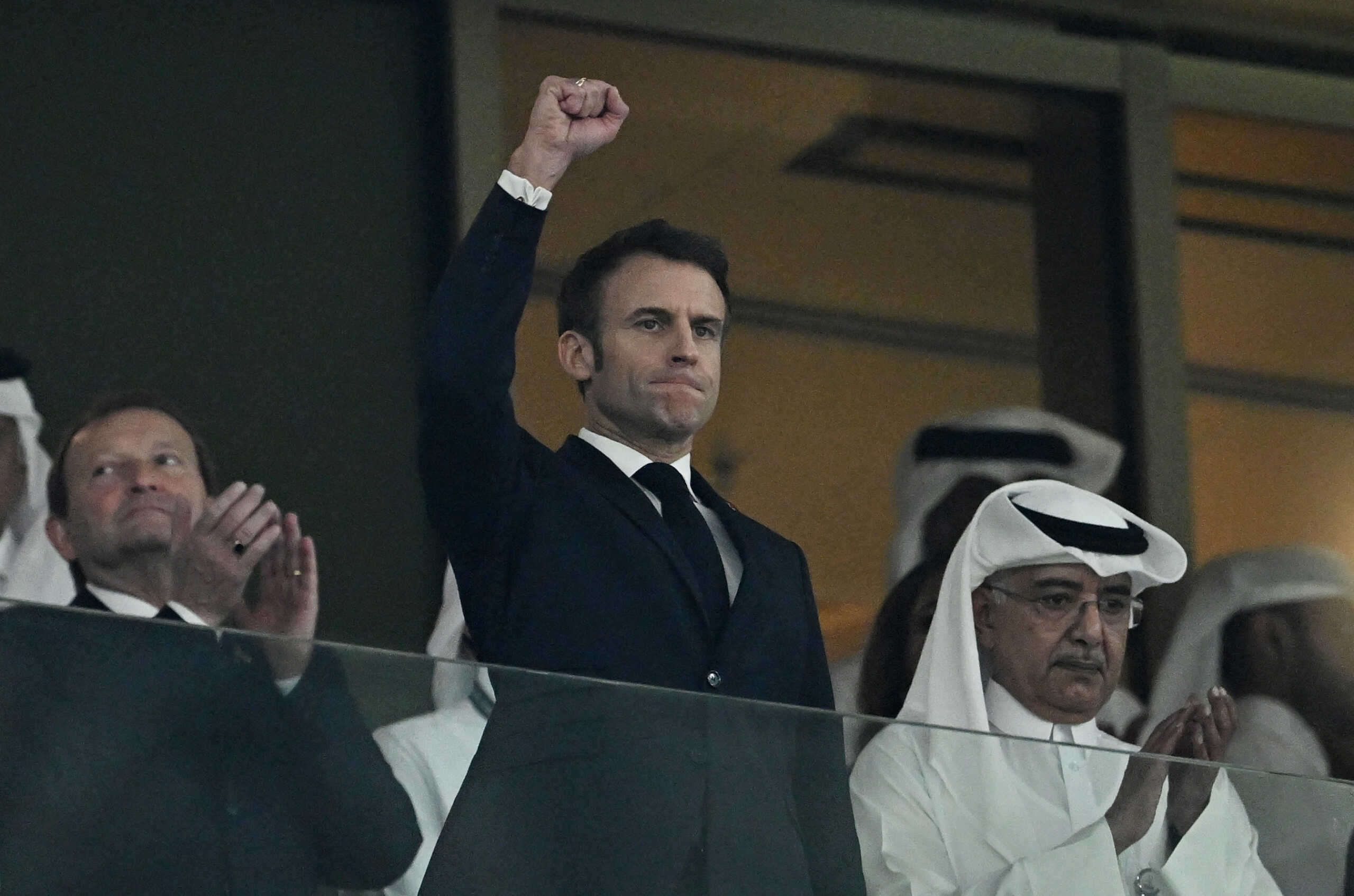 Soccer Football - FIFA World Cup Qatar 2022 - Final - Argentina v France - Lusail Stadium, Lusail, Qatar - December 18, 2022  French President Emmanuel Macron is seen before the match REUTERS