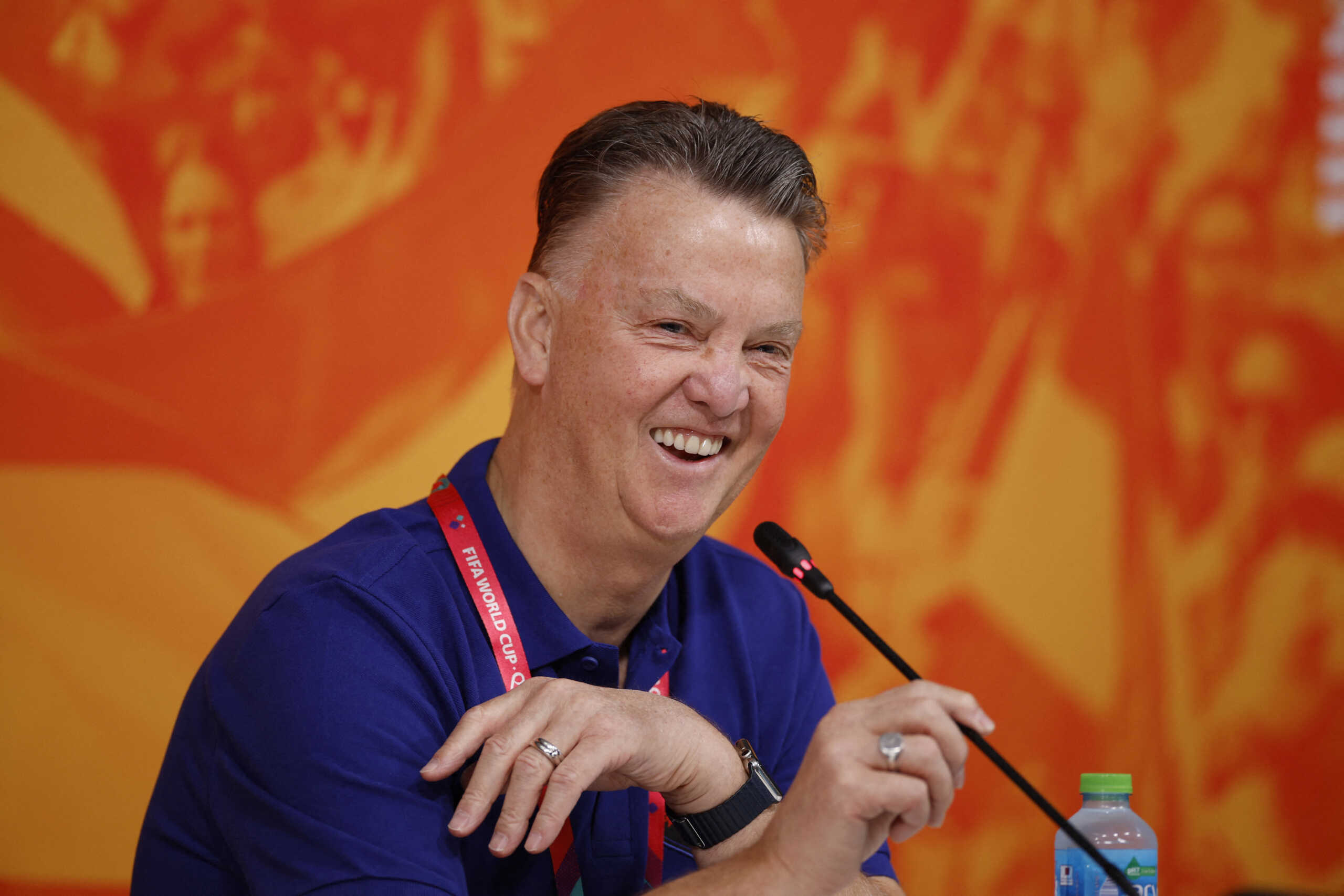 Soccer Football - FIFA World Cup Qatar 2022 - Netherlands Press Conference - Qatar University Training Site, Doha, Qatar - November 16, 2022  Netherlands coach Louis van Gaal during the press conference REUTERS