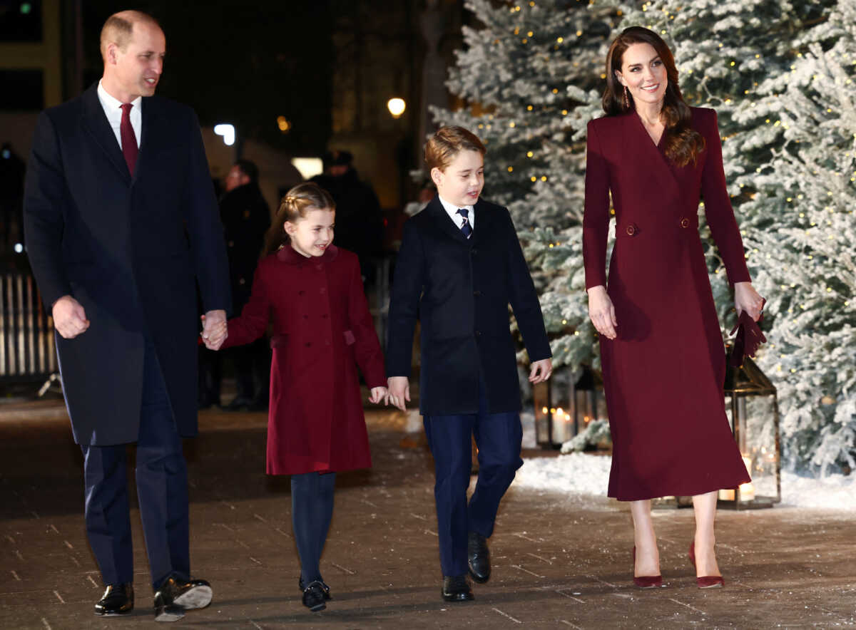 Britain's Prince William, Prince of Wales, Catherine, Princess of Wales, Prince George and Princess Charlotte attend the Together At Christmas carol service at Westminster Abbey, in London, Britain December 15, 2022. REUTERS