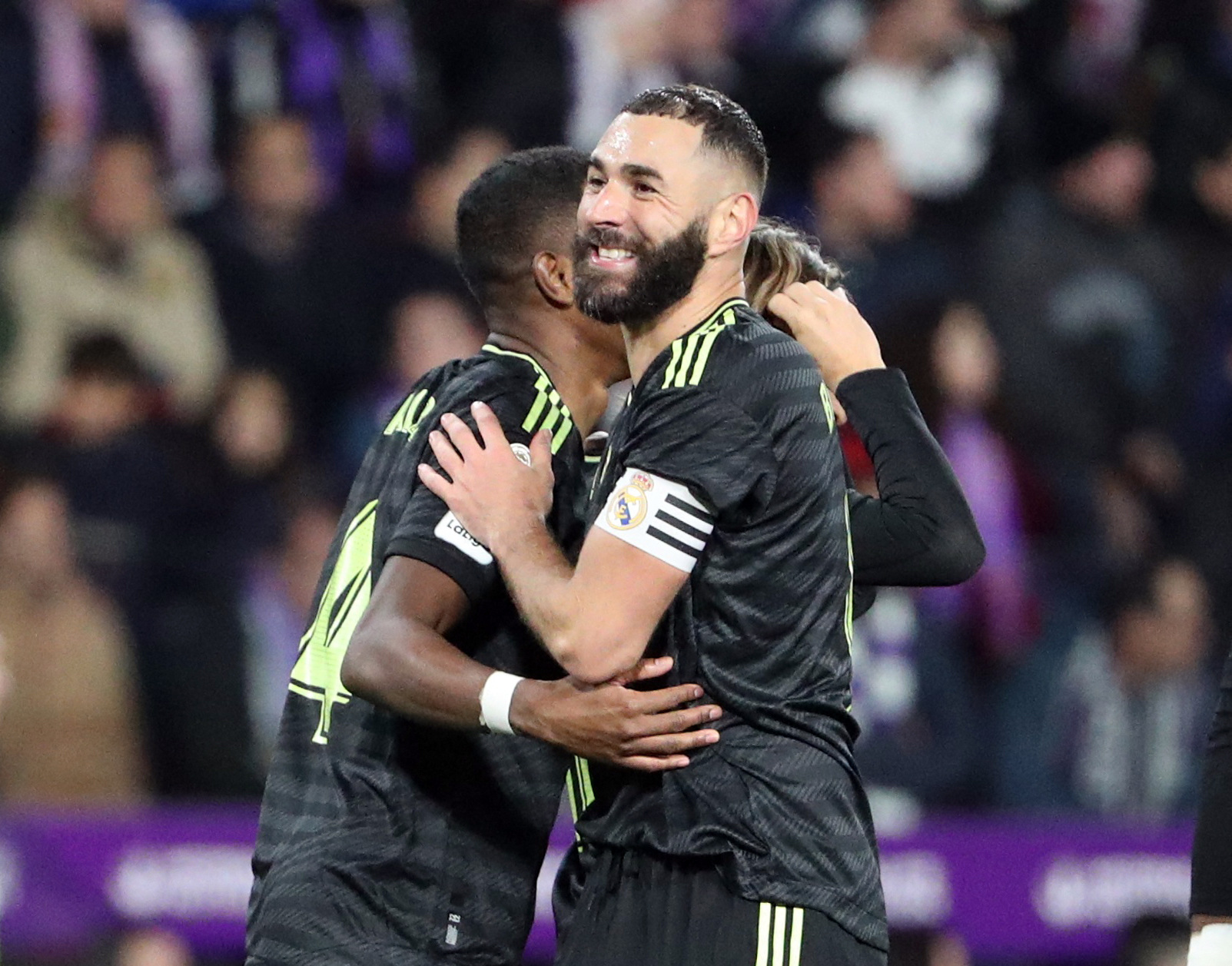 Soccer Football - LaLiga - Real Valladolid v Real Madrid - Estadio Jose Zorrilla, Valladolid, Spain - December 30, 2022  Real Madrid's Karim Benzema celebrates scoring their second goal REUTERS