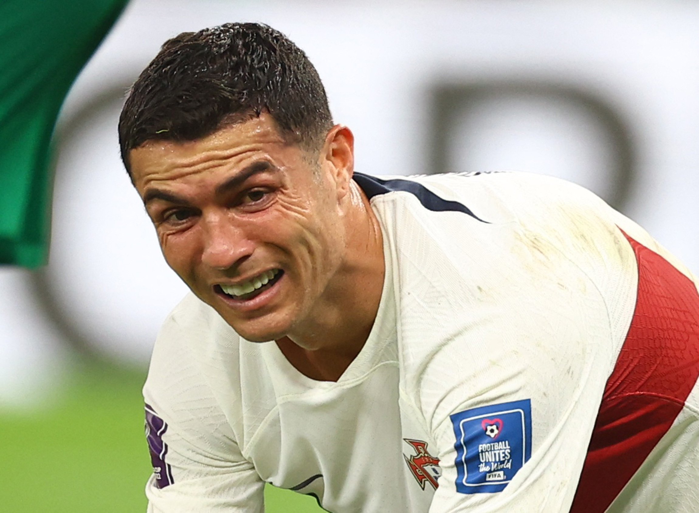 Soccer Football - FIFA World Cup Qatar 2022 - Quarter Final - Morocco v Portugal - Al Thumama Stadium, Doha, Qatar - December 10, 2022 Portugal's Cristiano Ronaldo reacts after a Portugal's chance to score REUTERS