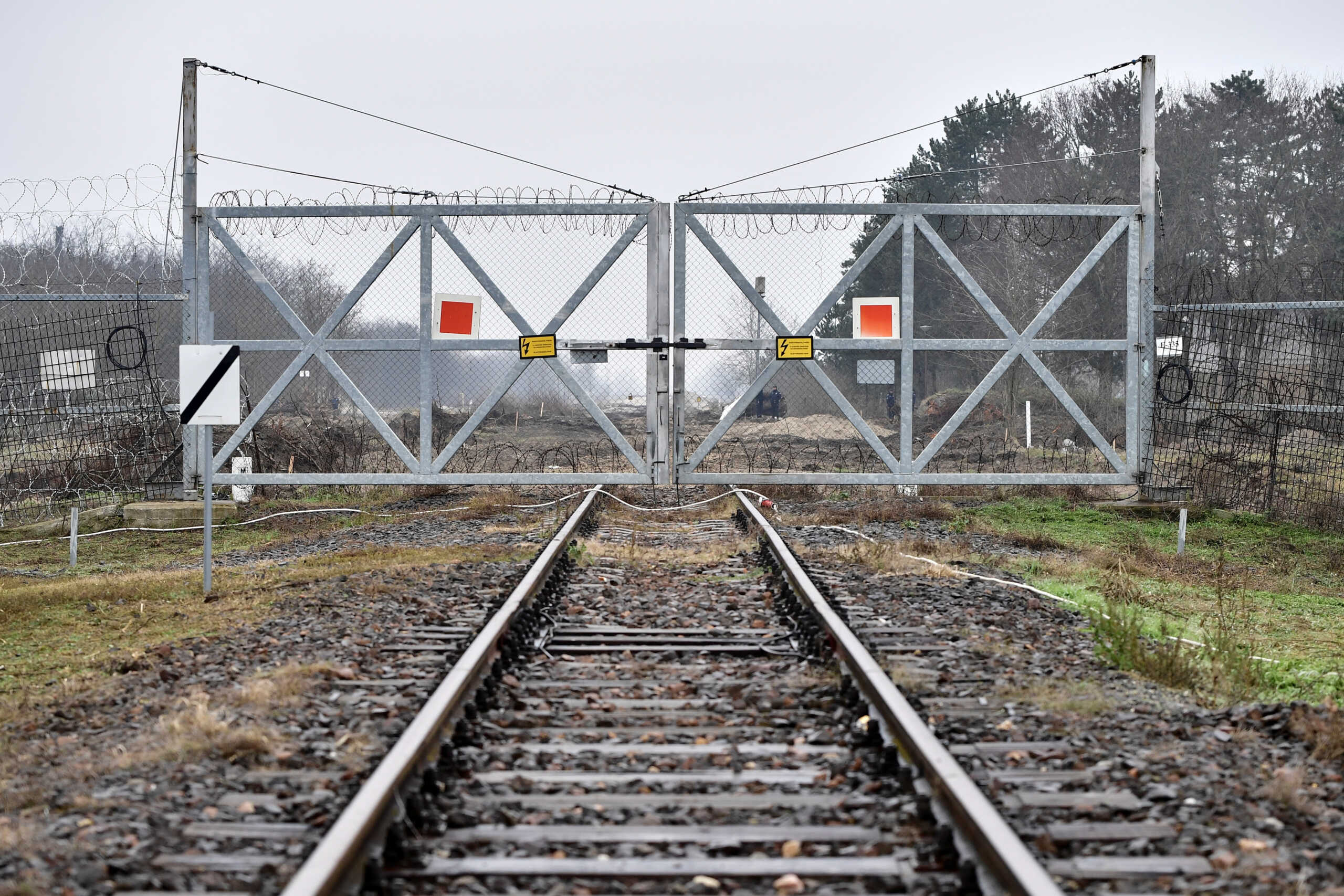 An electrified gate stands at the Hungarian-Serbian border barrier near Kelebia, Hungary, December 15, 2022. REUTERS