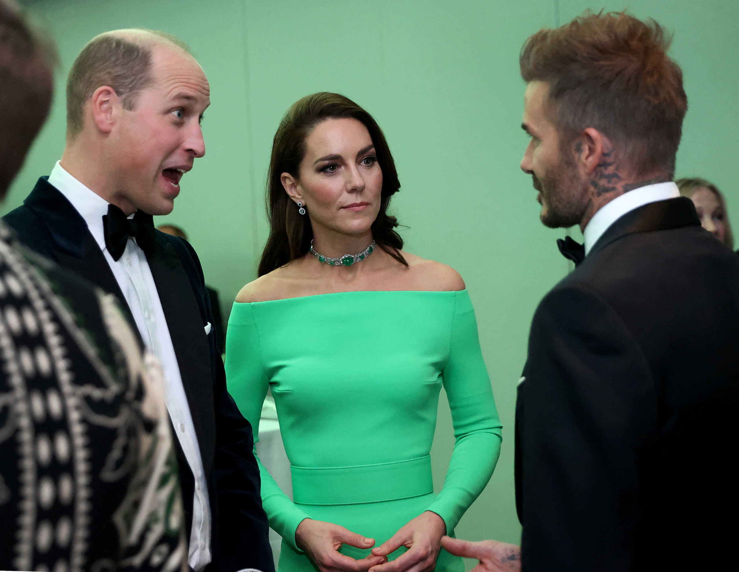 Britain's Prince William, Prince of Wales, Catherine, Princess of Wales, and David Beckham chat at The Earthshot Prize Awards, held at the MGM Music Hall at Fenway, in Boston, Massachusetts, U.S. December 2, 2022. David L. Ryan