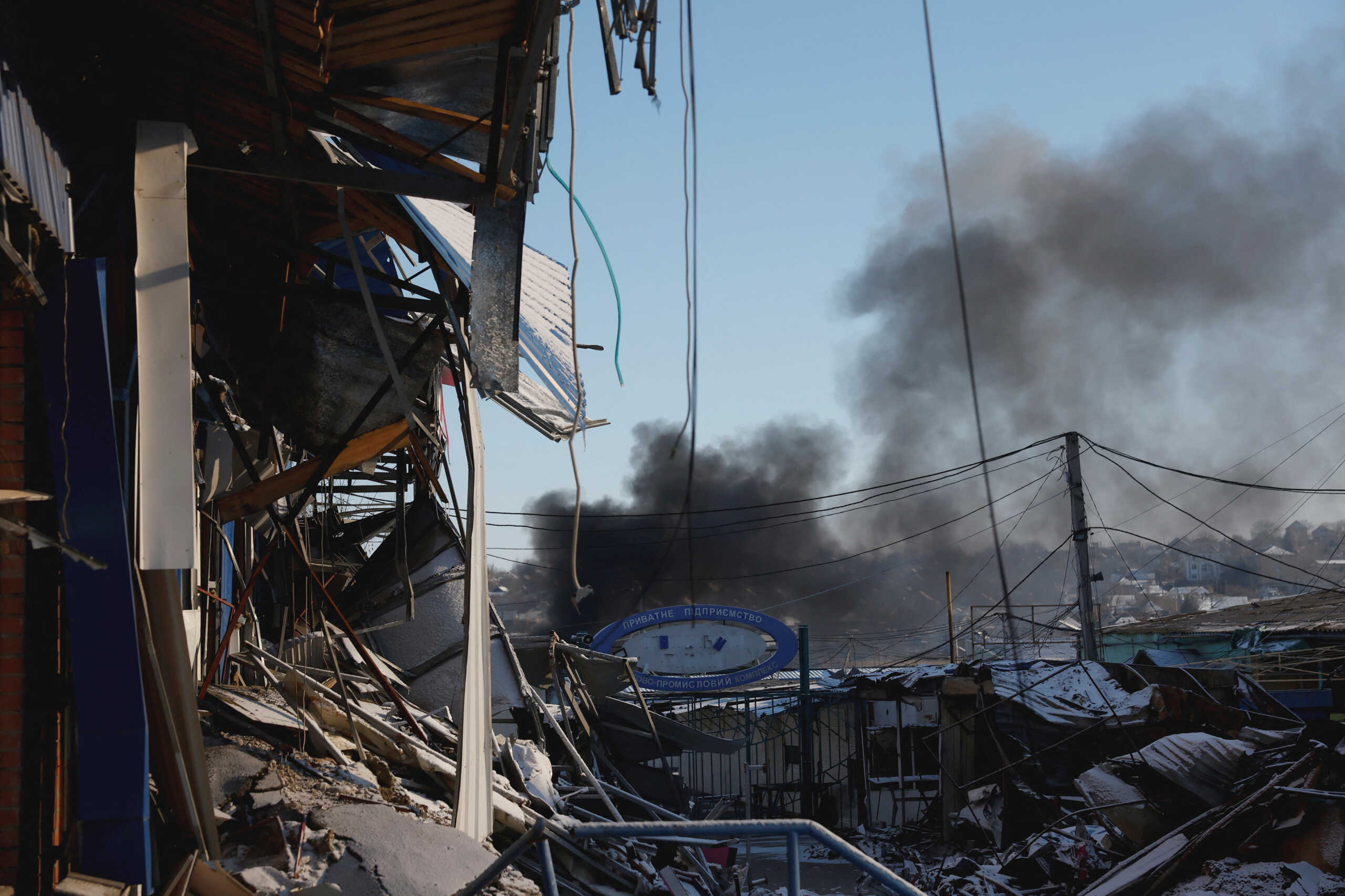 Plumes of smoke rise from a Russian strike during a 36-hour ceasefire over Orthodox Christmas declared by Russian President Vladimir Putin, as Russia's attack on Ukraine continues, from the frontline Donbas city of Bakhmut, Ukraine, January 7, 2023. REUTERS