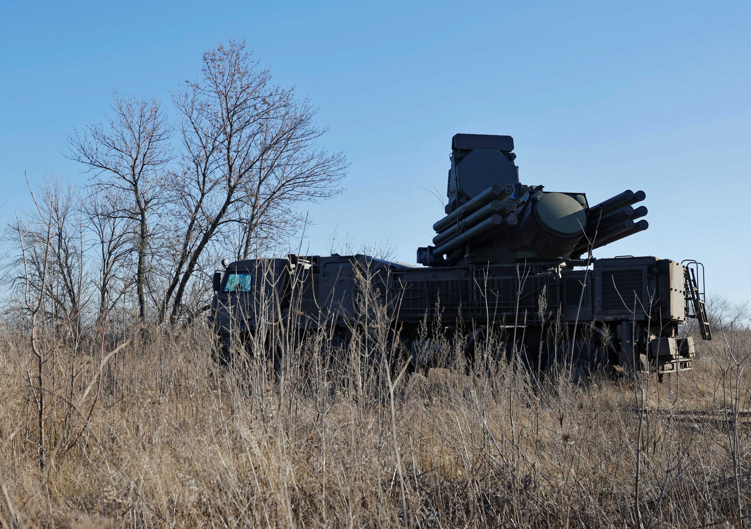 A view shows a Russian Pantsir anti-aircraft missile system on combat duty in the course of Russia-Ukraine conflict in the Luhansk region, Russian-controlled Ukraine, January 25, 2023. REUTERS