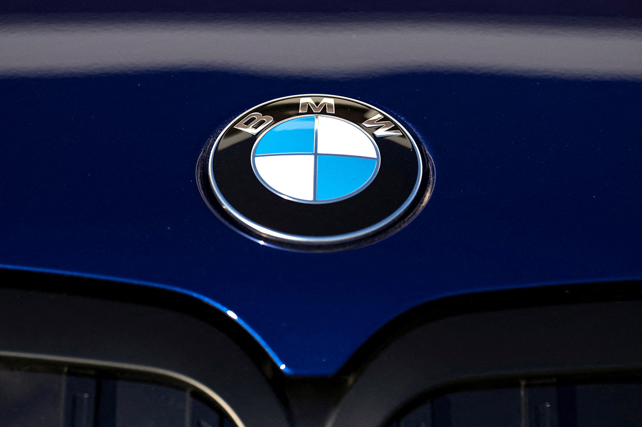 FILE PHOTO: BMW logo is seen on a vehicle at the BMW manufacturing plant in Greer, South Carolina, U.S., October 19, 2022.   REUTERS