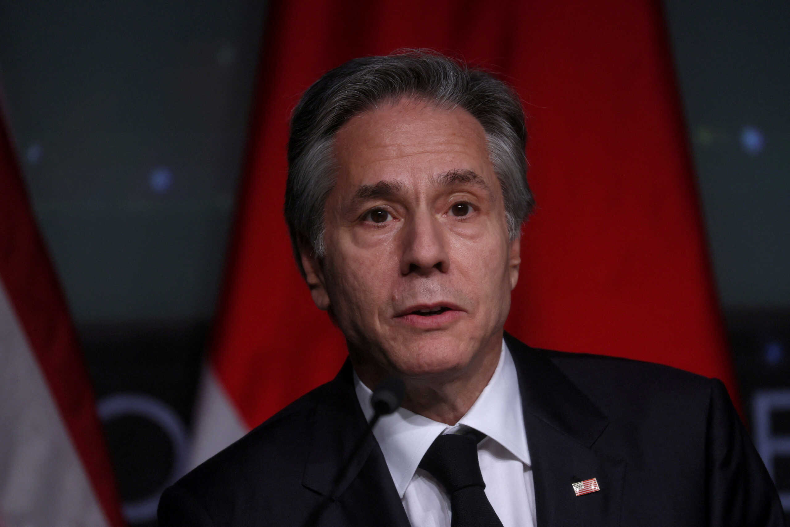 FILE PHOTO: U.S. Secretary of State Antony Blinken delivers remarks during a visit to NASA headquarters with Japan’s Prime Minister Fumio Kishida and other U.S. and Japanese officials (not pictured) in Washington, U.S., January 13, 2023. REUTERS