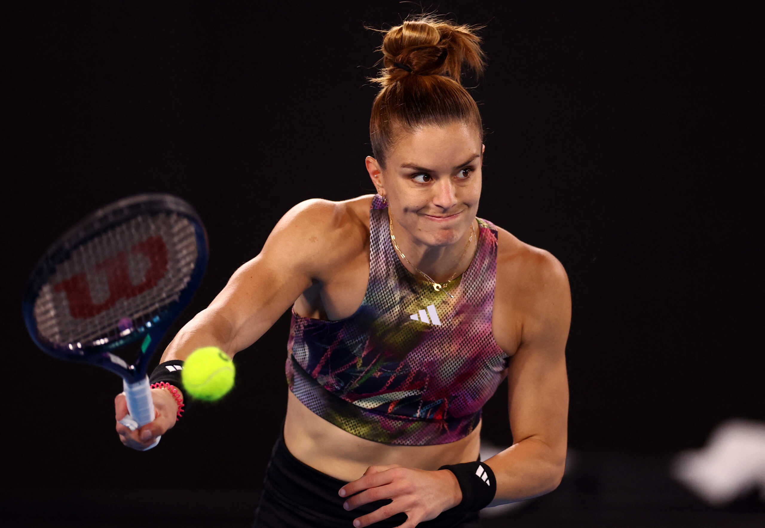Tennis - Australian Open - Melbourne Park, Melbourne, Australia - January 18, 2023  Greece's Maria Sakkari in action during her second round match against Russia's Diana Shnaider REUTERS