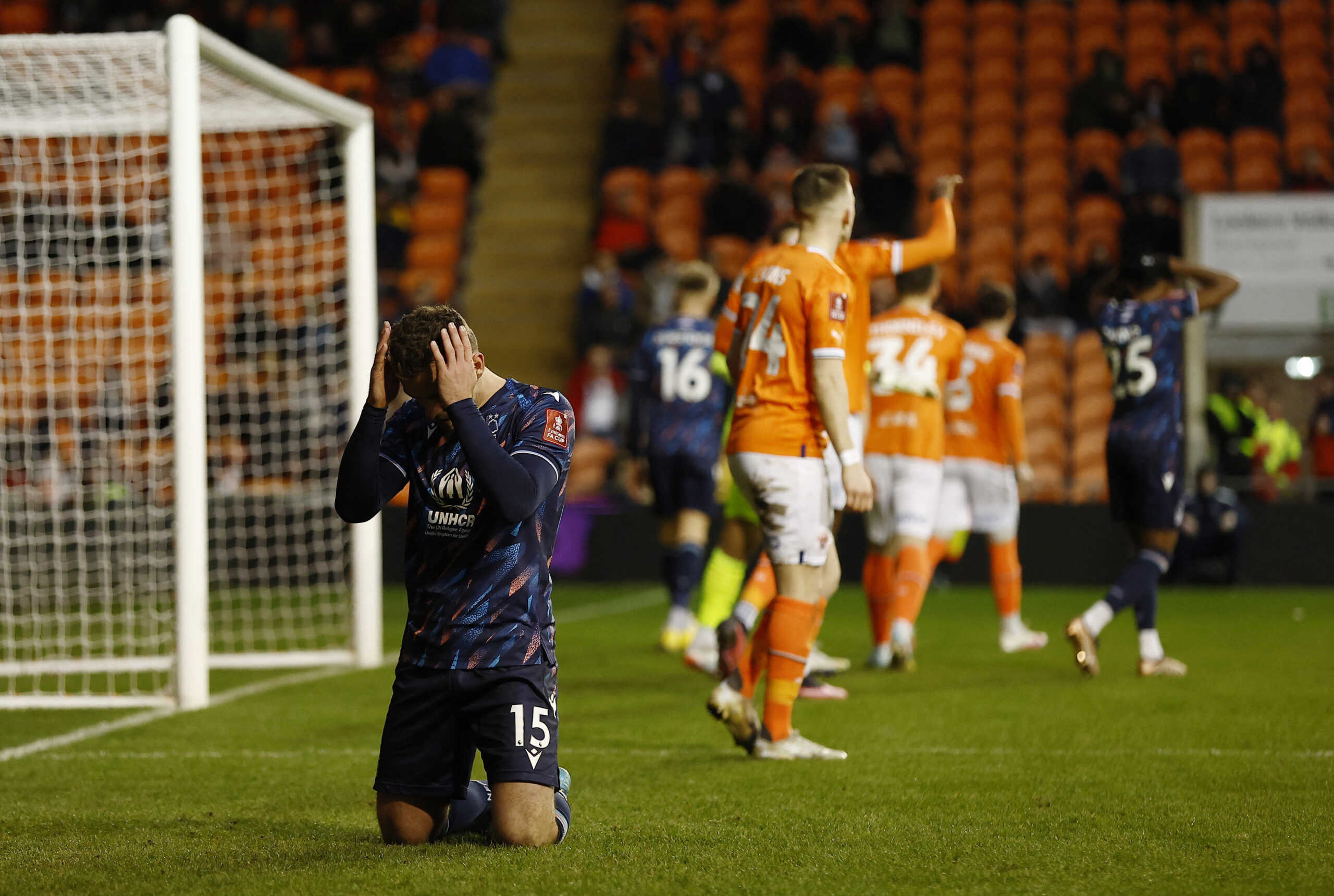 Soccer Football - FA Cup Third Round - Blackpool v Nottingham Forest - Bloomfield Road, Blackpool, Britain - January 7, 2023  Nottingham Forest's Harry Toffolo reacts Action Images via Reuters