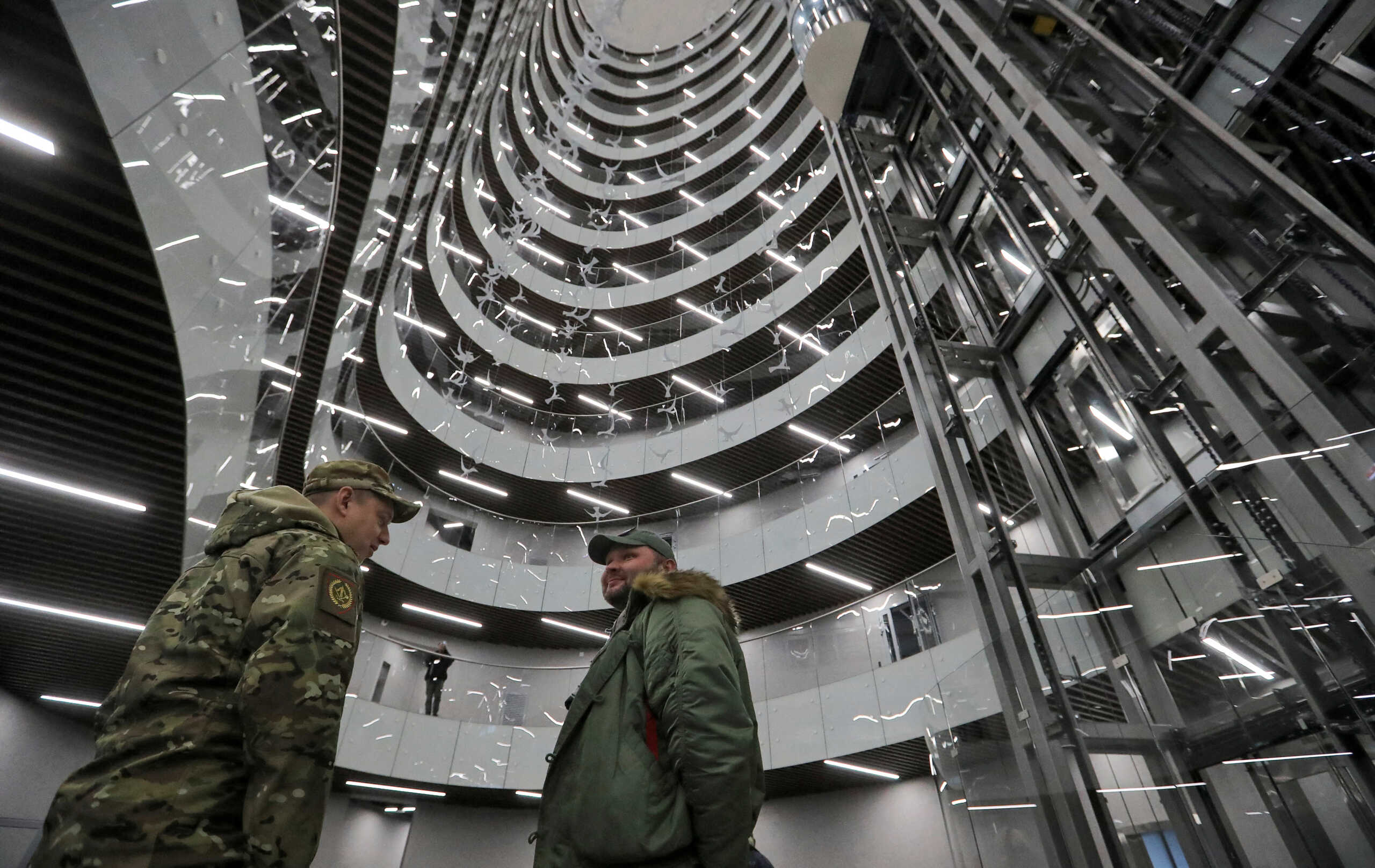 FILE PHOTO: An interior view shows PMC Wagner Centre, which is a project implemented by the businessman and founder of the Wagner private military group Yevgeny Prigozhin, during the official opening of the office block in Saint Petersburg, Russia, November 4, 2022. REUTERS