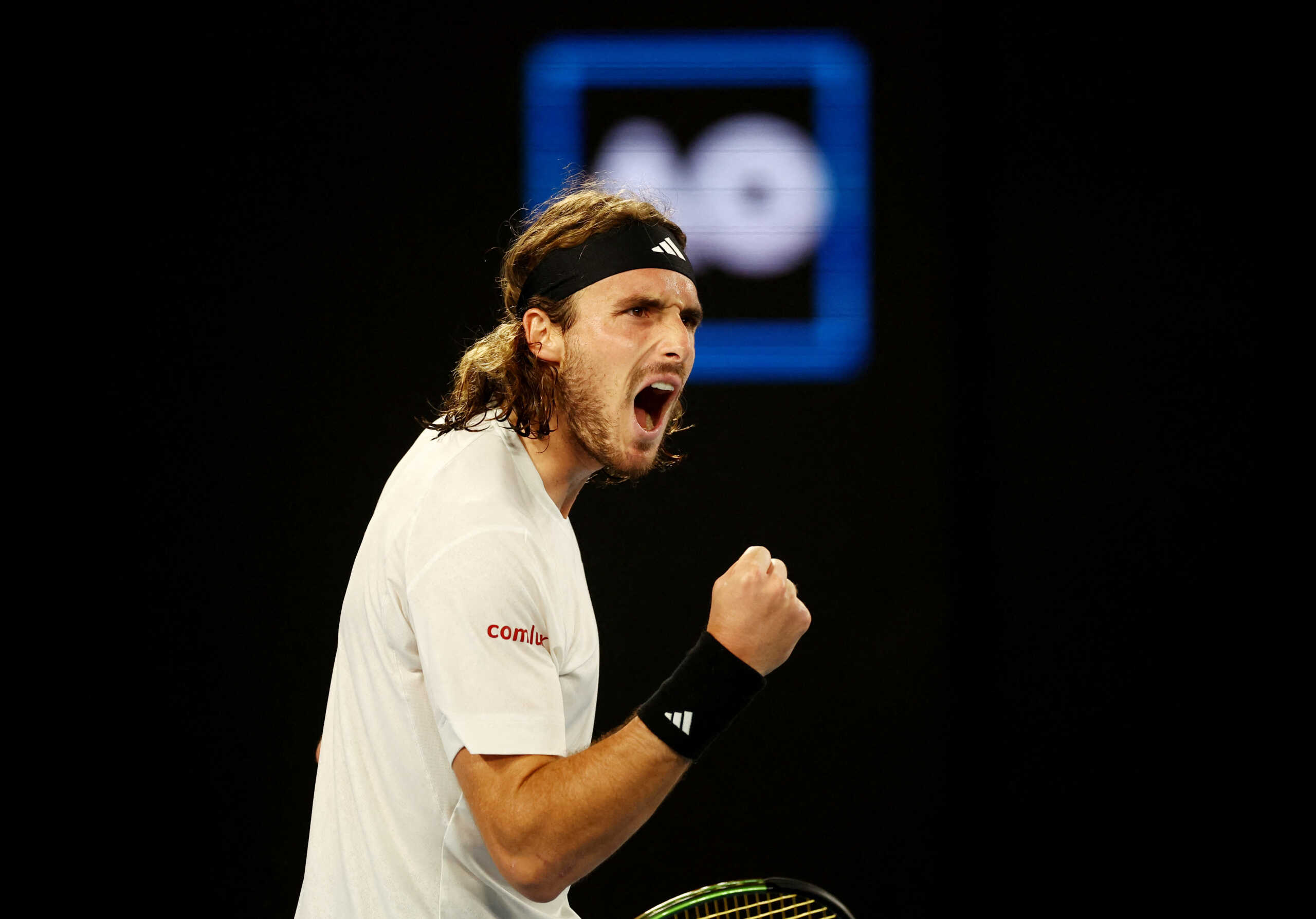 Tennis - Australian Open - Melbourne Park, Melbourne, Australia - January 24, 2023 Greece’s Stefanos Tsitsipas reacts during his quarter final match against Czech Republic’s Jiri Lehecka REUTERS