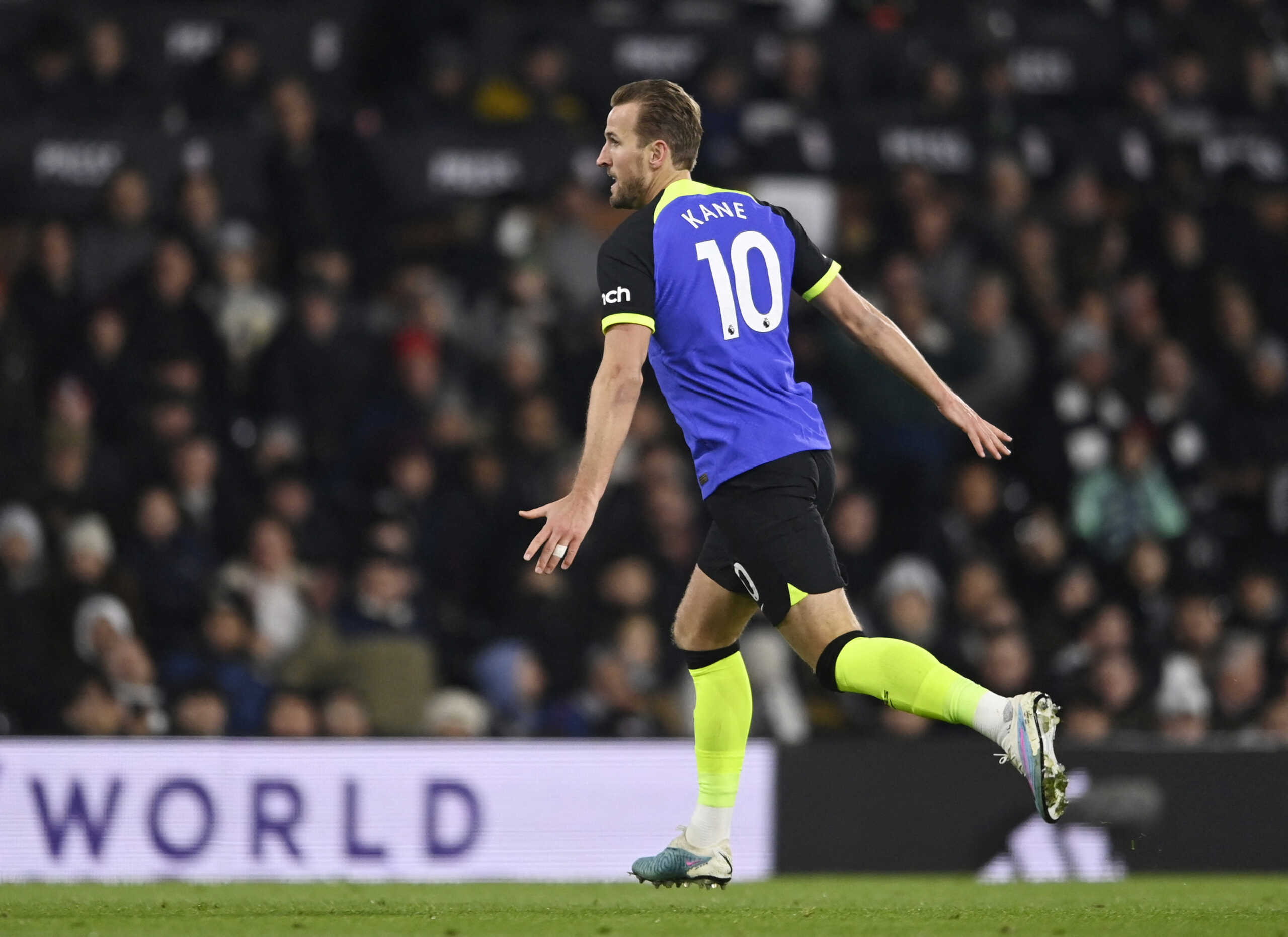 Soccer Football - Premier League - Fulham v Tottenham Hotspur - Craven Cottage, London, Britain - January 23, 2023 Tottenham Hotspur's Harry Kane celebrates scoring their first goal REUTERS