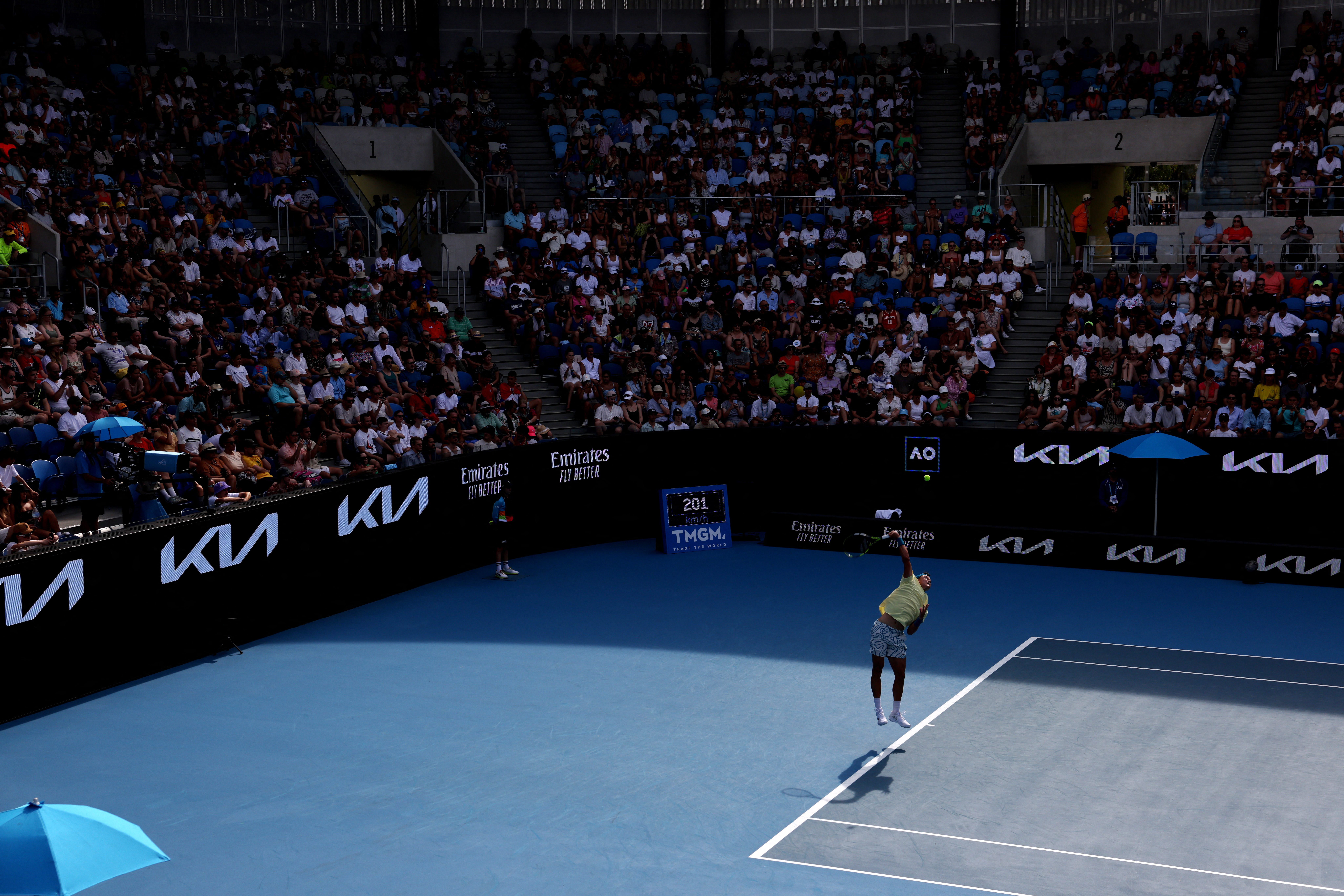 Tennis - Australian Open - Melbourne Park, Melbourne, Australia - January 17, 2023 Denmark's Holger Rune in action during his first round match against Serbia's Filip Krajinovic REUTERS