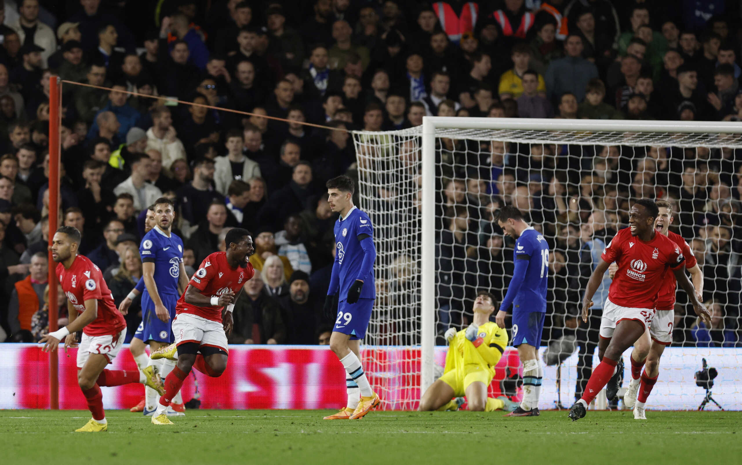 Soccer Football - Premier League - Nottingham Forest v Chelsea - The City Ground, Nottingham, Britain - January 1, 2023 Nottingham Forest's Serge Aurier celebrates scoring their first goal Action Images via Reuters