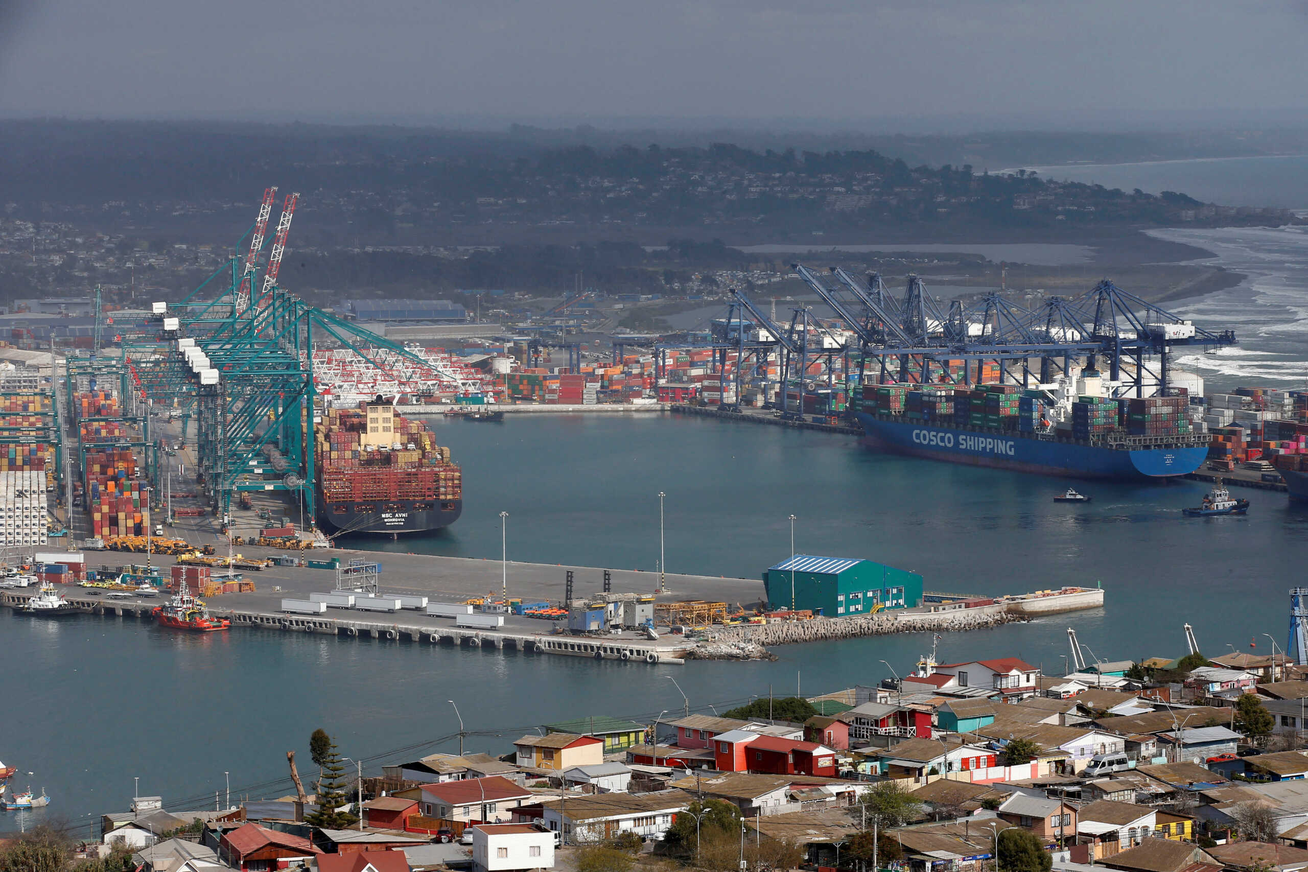 FILE PHOTO: A panoramic view of the San Antonio port, Chile. August 6, 2019. REUTERS