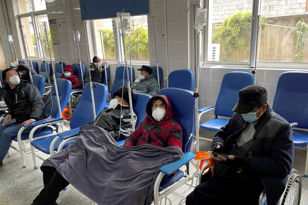 Patients receive IV drip treatment at a hospital, amid the coronavirus disease (COVID-19) outbreak, at a village in Tonglu county, Zhejiang province, China January 9, 2023. REUTERS
