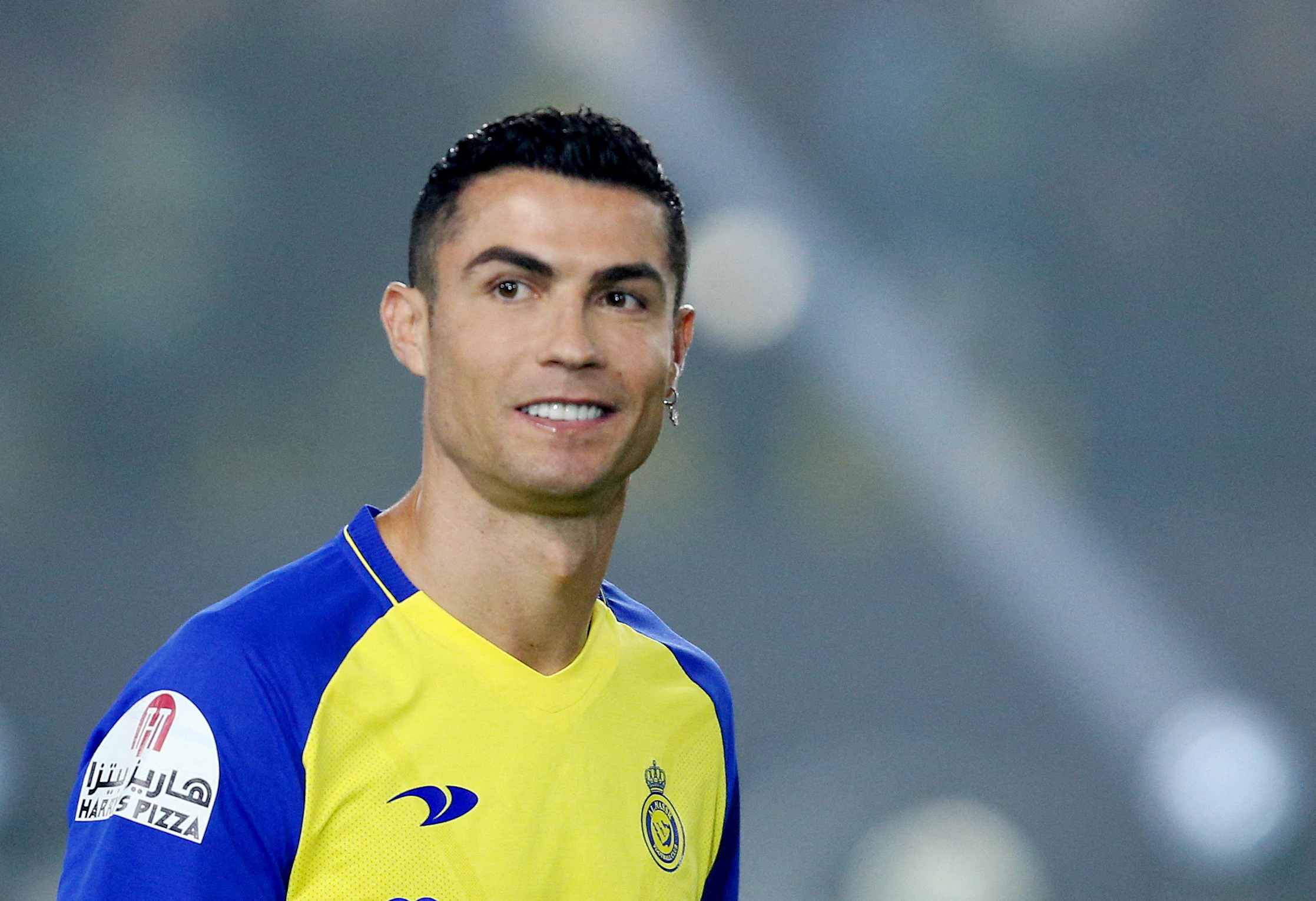 FILE PHOTO: Soccer Football - Al Nassr unveil new signing Cristiano Ronaldo - Mrsool Park, Riyadh, Saudi Arabia - January 3, 2023  New Al Nassr signing Cristiano Ronaldo during his presentation REUTERS