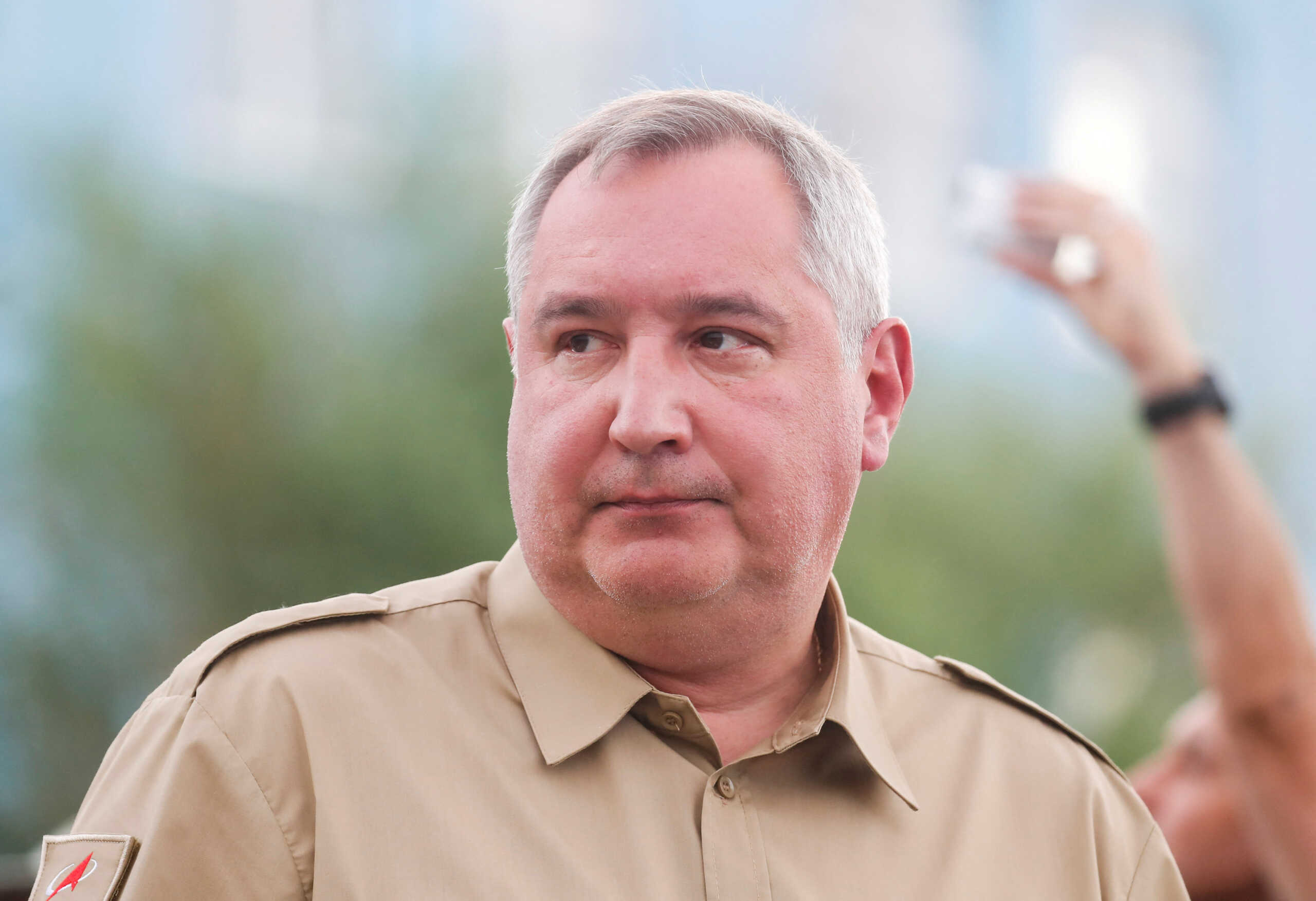 FILE PHOTO: Russia's Roscosmos space agency Director General Dmitry Rogozin looks on at the Baikonur Cosmodrome, Kazakhstan July 20, 2019. REUTERS