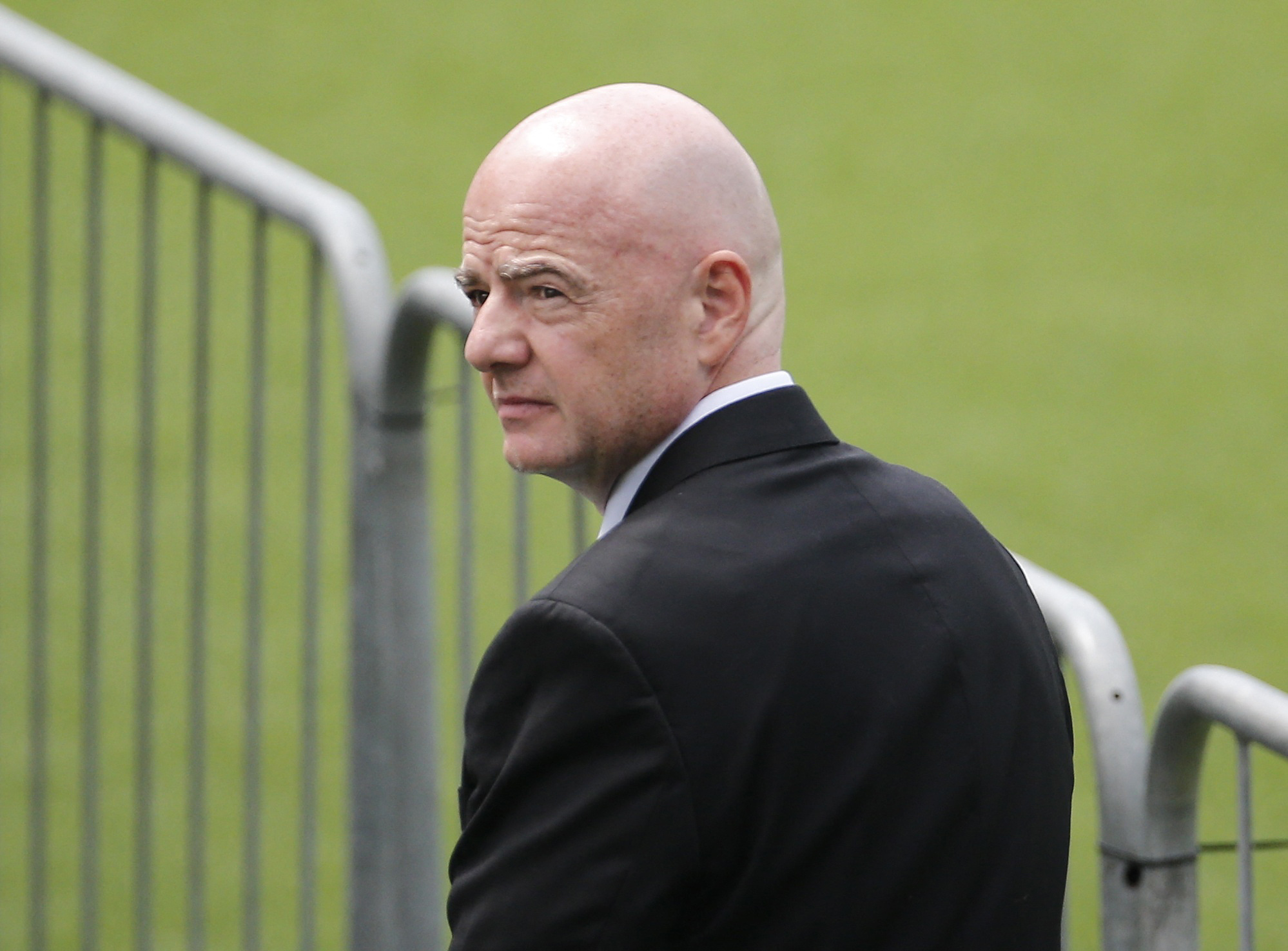 Soccer Football - Death of Brazilian soccer legend Pele - Vila Belmiro Stadium, Santos, Brazil - January 2, 2023 FIFA president Gianni Infantino, queues to pay his respects to Brazilian soccer legend Pele, as the body lies in state in the centre circle of his former club Santos' Vila Belmiro stadium REUTERS