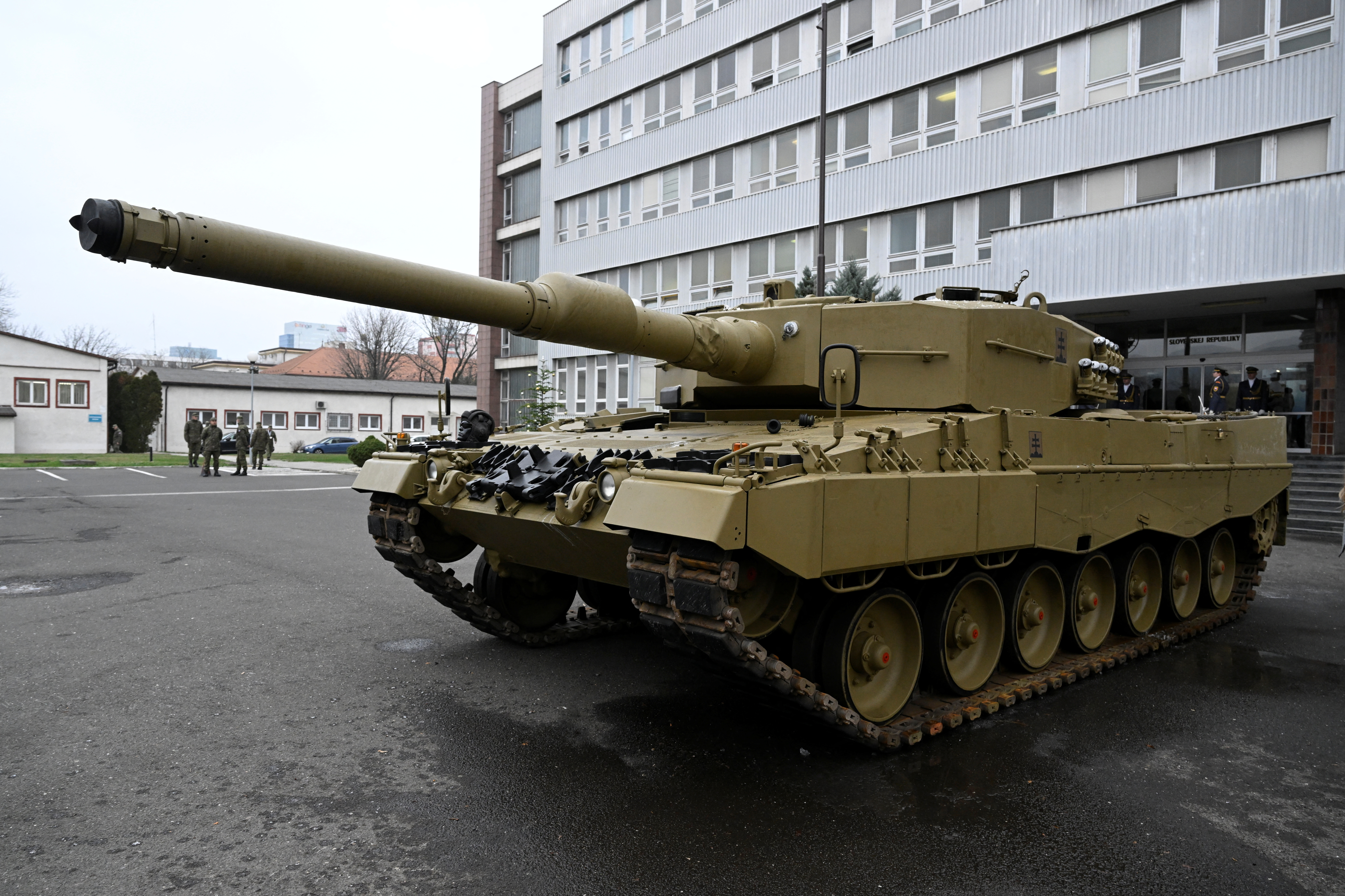 Germany delivers its first Leopard tanks to Slovakia as part of a deal after Slovakia donated fighting vehicles to Ukraine, in Bratislava, Slovakia, December 19, 2022. REUTERS