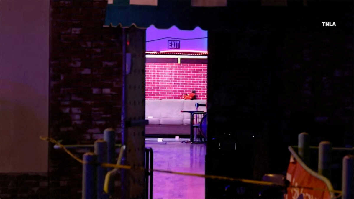 Screenshot from a video shows a view of the shooting scene following a shooting at Monterey Park, California, U.S. January 22, 2023. TNLA
