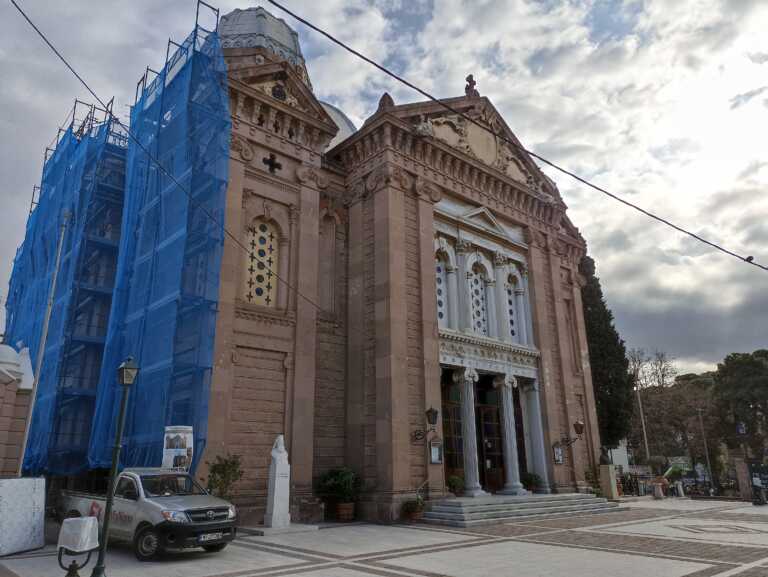Μυτιλήνη: Εργασίες αποκατάστασης στον Ναό του Αγίου Θεράποντα – Ένα μνημείο σύμβολο της πόλης