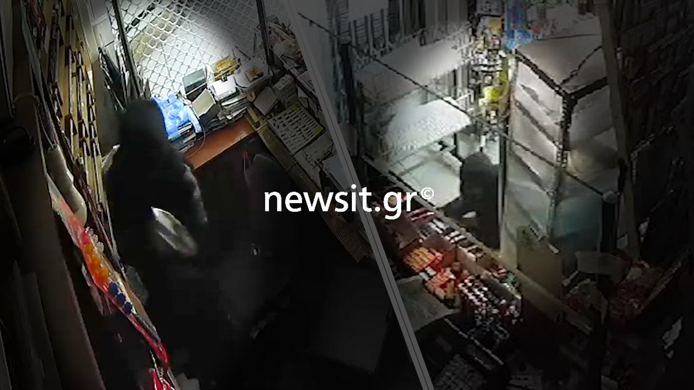Θεσσαλονίκη: Αποκλειστικό βίντεο από την εισβολή του 27χρονου διαρρήκτη σε ψιλικατζίδικο