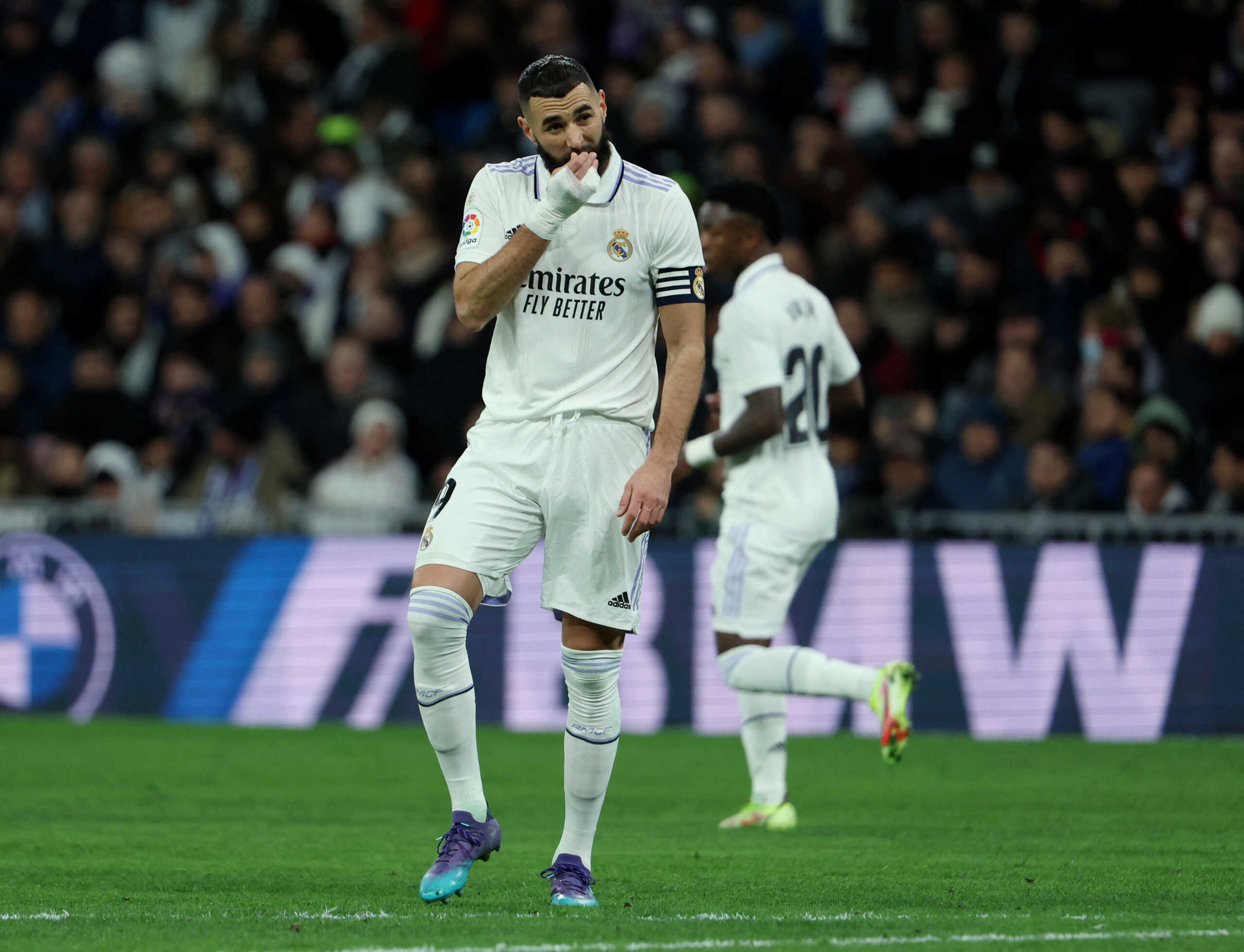 Soccer Football - LaLiga - Real Madrid v Real Sociedad - Santiago Bernabeu, Madrid, Spain - January 29, 2023 Real Madrid's Karim Benzema REUTERS