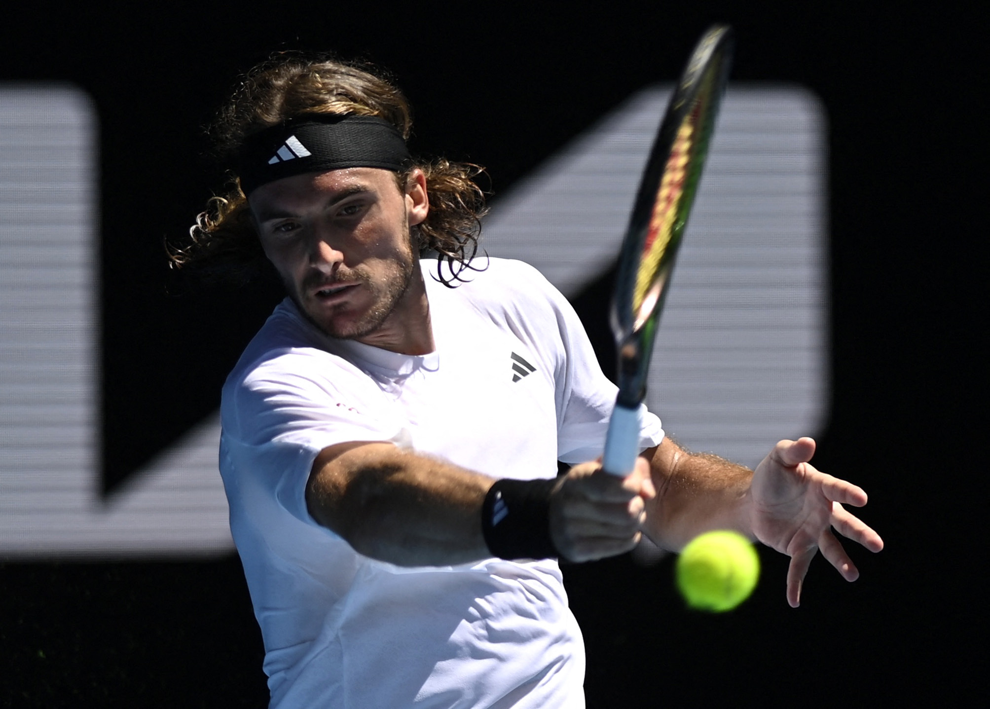 Tennis - Australian Open - Melbourne Park, Melbourne, Australia - January 20, 2023 Greece's Stefanos Tsitsipas in action during his third round match against Netherlands' Tallon Griekspoor REUTERS
