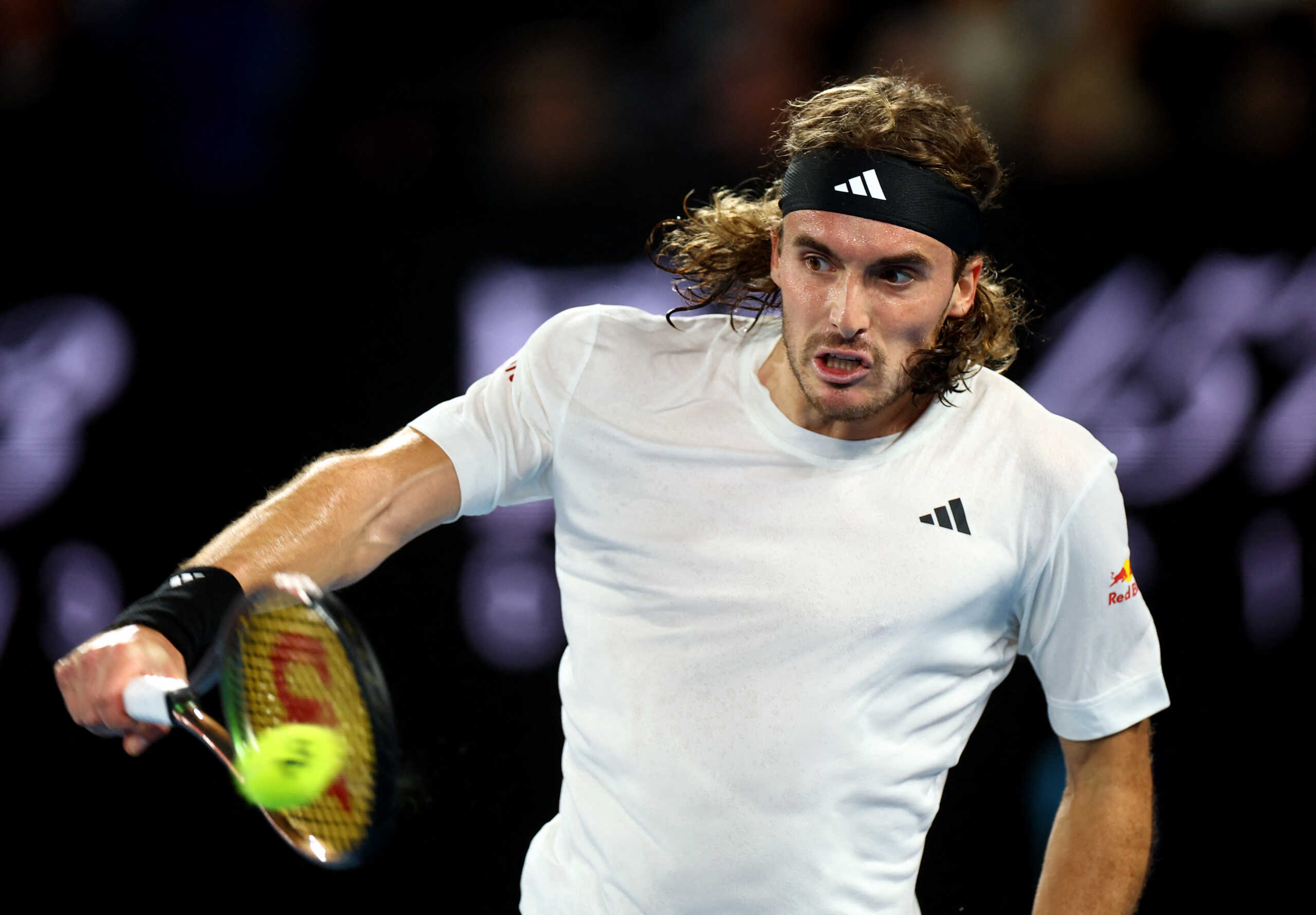 Tennis - Australian Open - Melbourne Park, Melbourne, Australia - January 18, 2023 Greece's Stefanos Tsitsipas in action during his second round match against Australia's Rinky Hijikata REUTERS