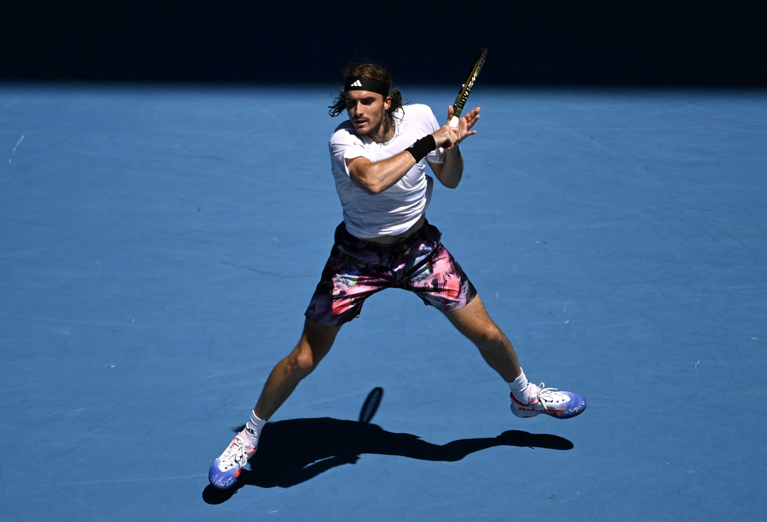Tennis - Australian Open - Melbourne Park, Melbourne, Australia - January 20, 2023 Greece's Stefanos Tsitsipas in action during his third round match against Netherlands' Tallon Griekspoor REUTERS