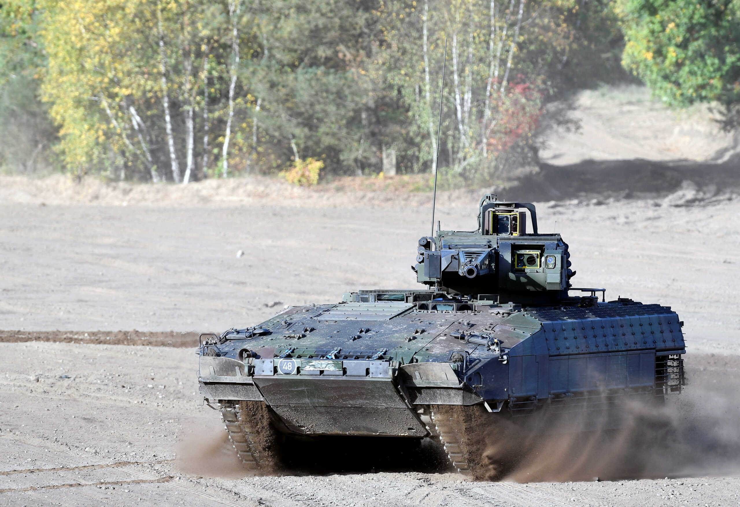 FILE PHOTO: A Puma infantry fighting vehicle of German army Bundeswehr takes part in an exercise during a media day in Munster, Germany September 28, 2018. REUTERS