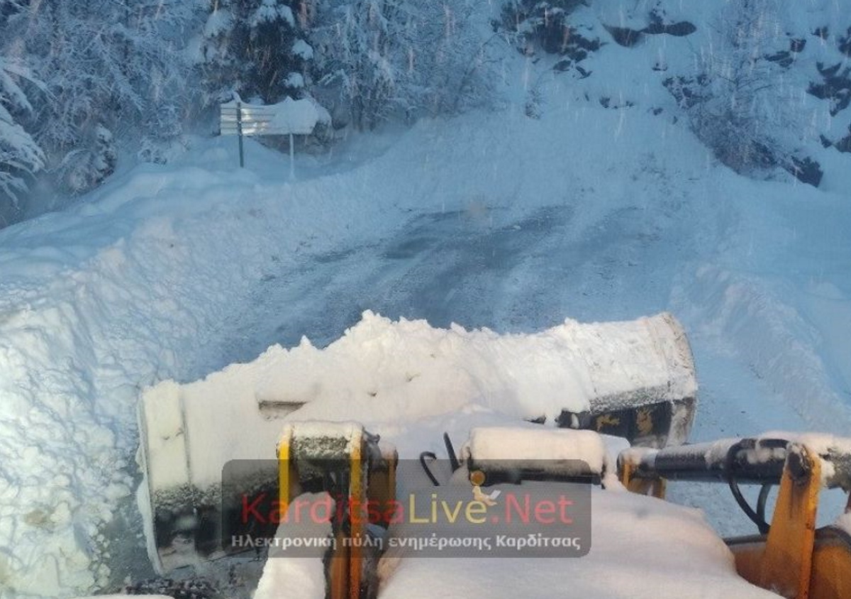 Καρδίτσα: Η κακοκαιρία έφερε χιόνια και διακοπές ρεύματος σε πολλά τμήματά της