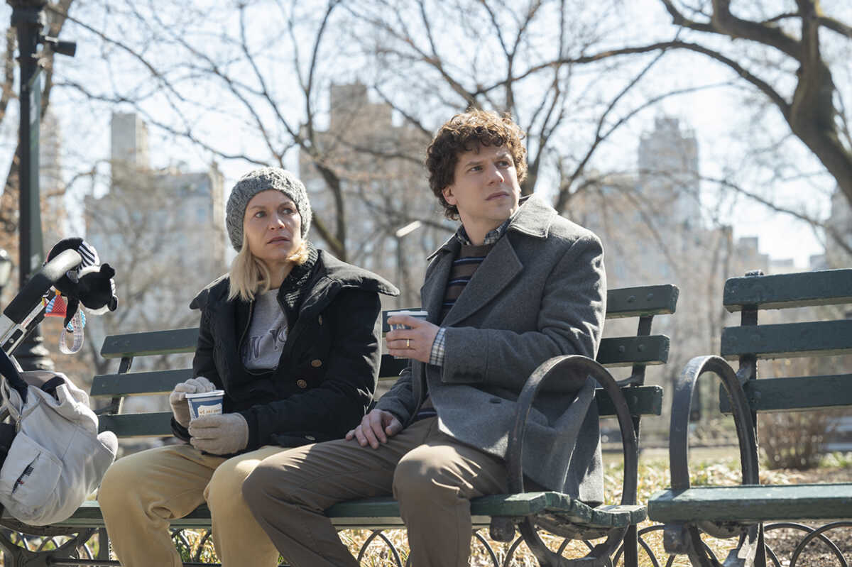 “FLEISHMAN IS IN TROUBLE” -- "Free Pass"  -- Season 1, Episode 3 (Airs November 24) Pictured (L-R):Claire Danes as Rachel Fleishman, Jesse Eisenberg as Toby Fleishman.  CR: JoJo Whilden