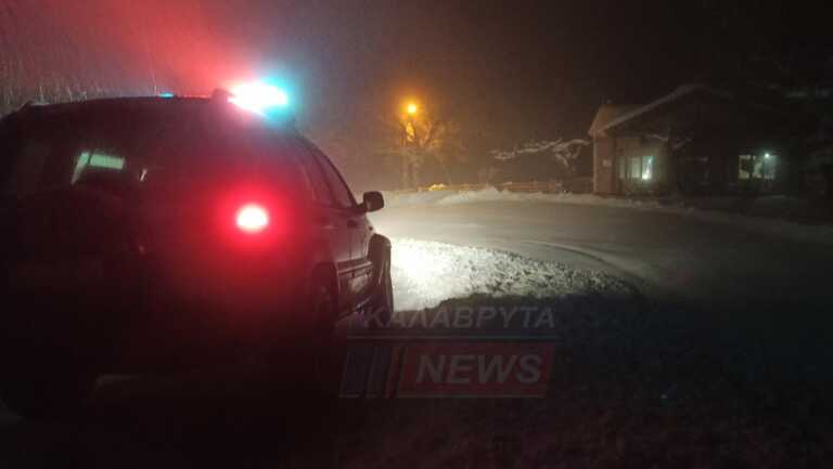 Διακόπηκε η κίνηση των οχημάτων στην επαρχιακή οδό Πούντας – Καλαβρύτων, λόγω χιονόπτωσης