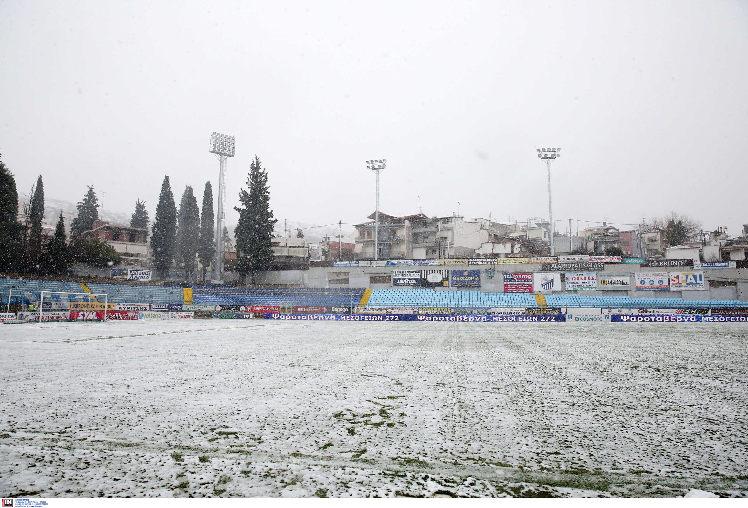 Λαμία – ΠΑΟΚ: Χιονισμένος ο αγωνιστικός χώρος, τι θα γίνει με τον ημιτελικό για το Κύπελλο Ελλάδας