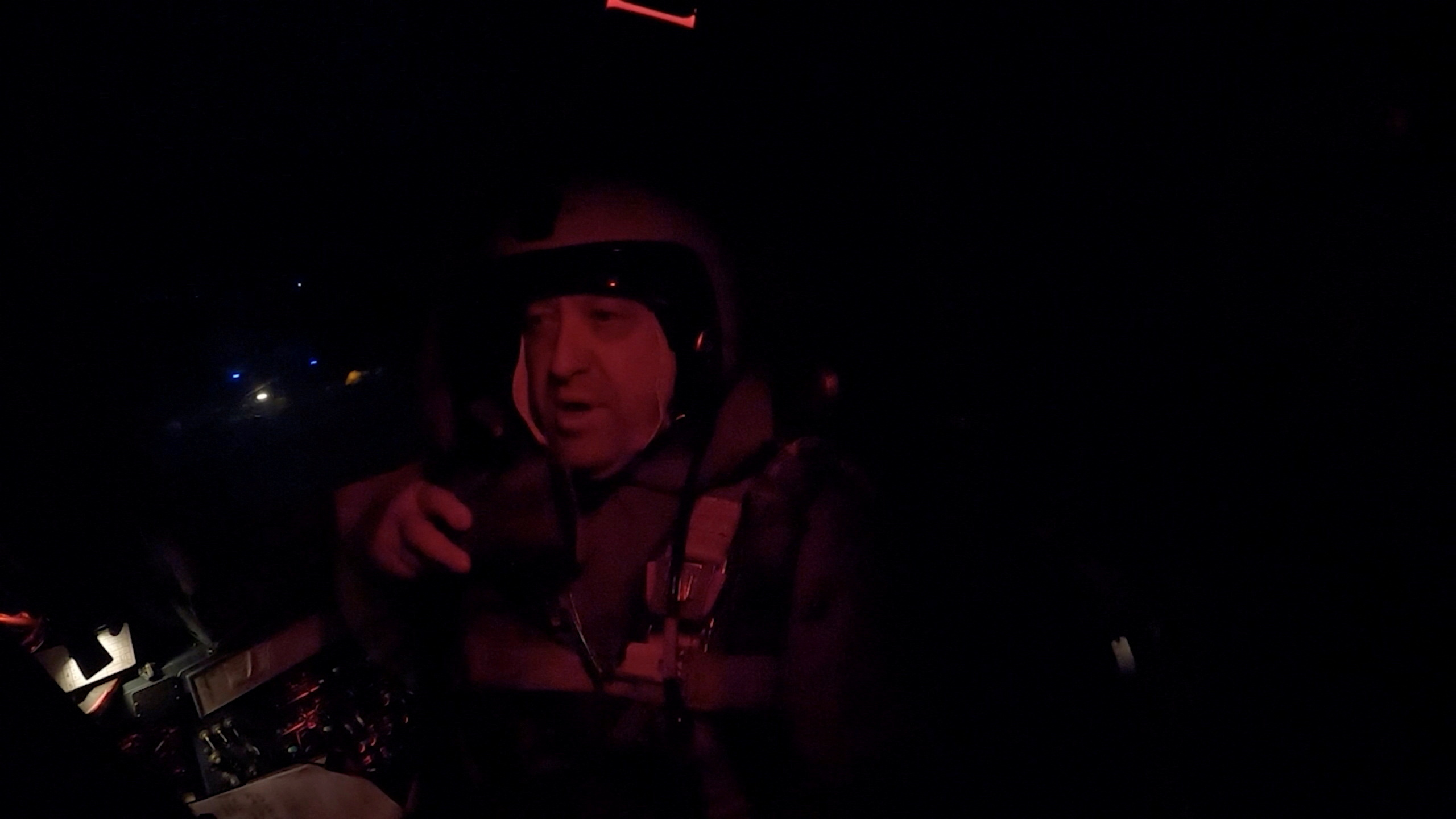 FILE PHOTO: The founder of Russia's Wagner mercenary group Yevgeny Prigozhin is seen inside a cockpit of a military Su-24 bomber plane over an unidentified location, in the course of Russia-Ukraine conflict, in this image taken from handout footage released February 6, 2023. Press service of "Concord"