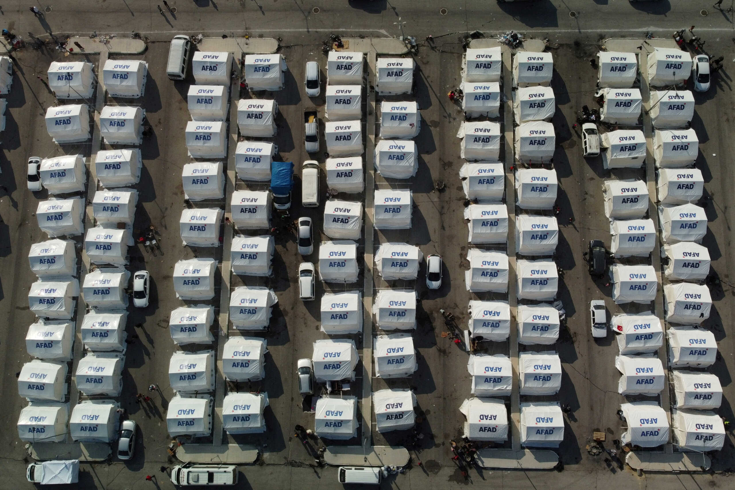 Tents stand at an internal displacement camp at the Yeni Hatay Stadyumu in the aftermath of a deadly earthquake in Hatay, Turkey, February 10, 2023. REUTERS