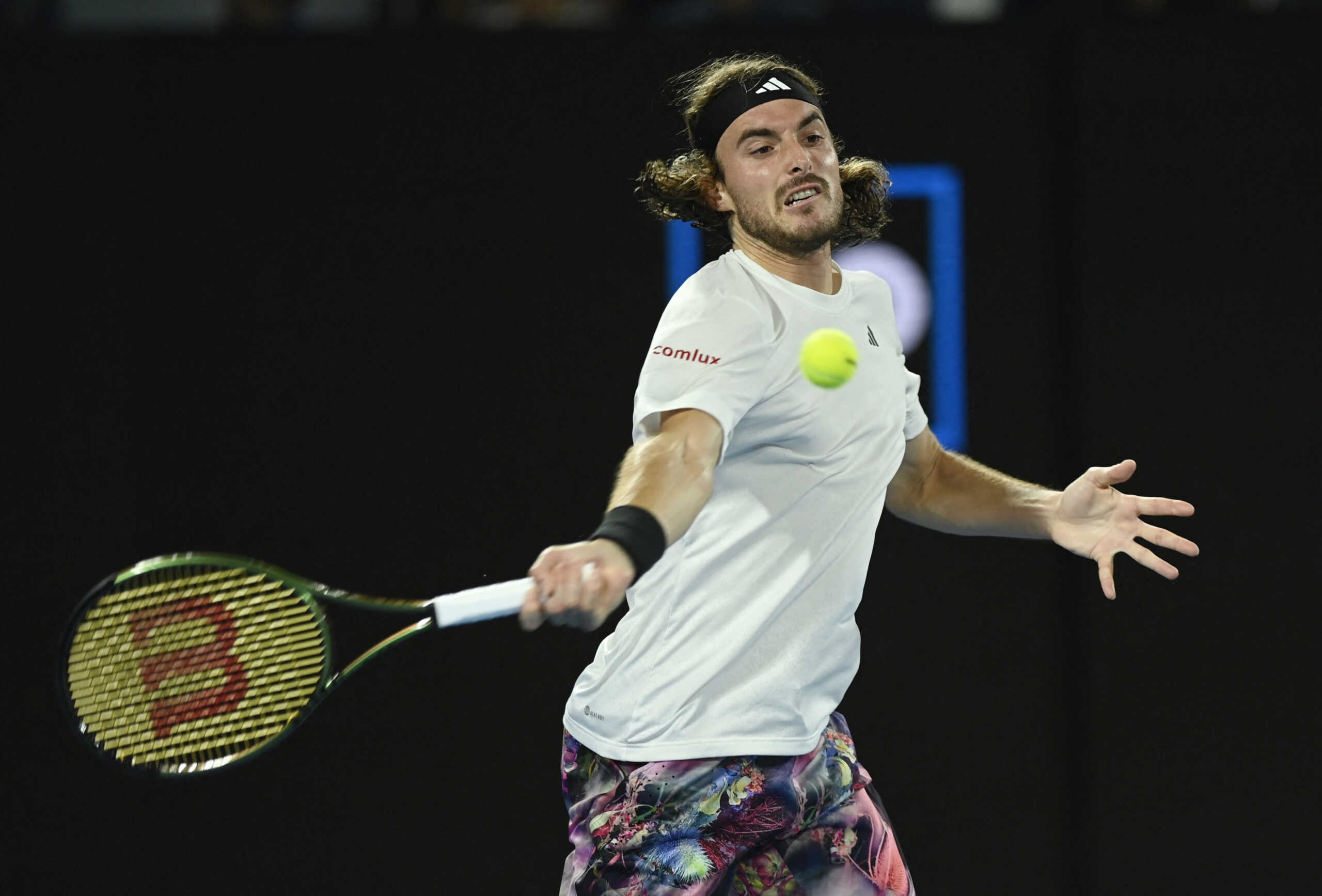 Tennis - Australian Open - Men's Singles Final - Melbourne Park, Melbourne, Australia - January 29, 2023 Greece's Stefanos Tsitsipas in action during his final match against Serbia's Novak Djokovic REUTERS