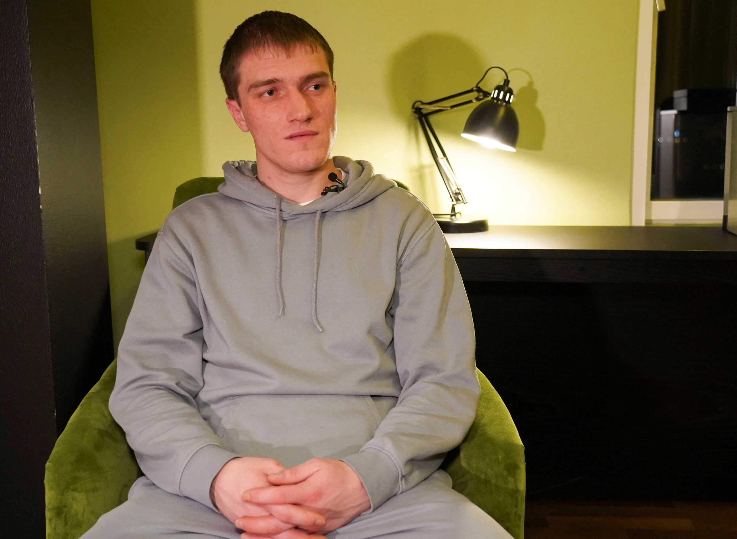 Andrei Medvedev, a former commander of Russia's Wagner mercenary group looks on during an interview in Oslo, Norway February 1, 2023. REUTERS