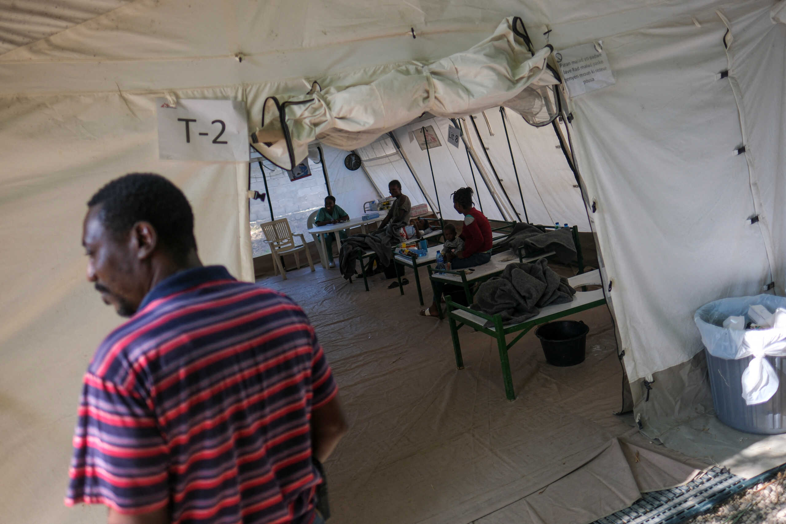 Patients suffering cholera symptoms receive treatment at a clinic run by Doctors Without Borders in the Cite Soleil neighborhood days after Haiti police blocked streets and broke into the airport during a protest demanding justice for fellow police officers killed by armed gangs, in Port-au-Prince, Haiti February 3,2023. REUTERS