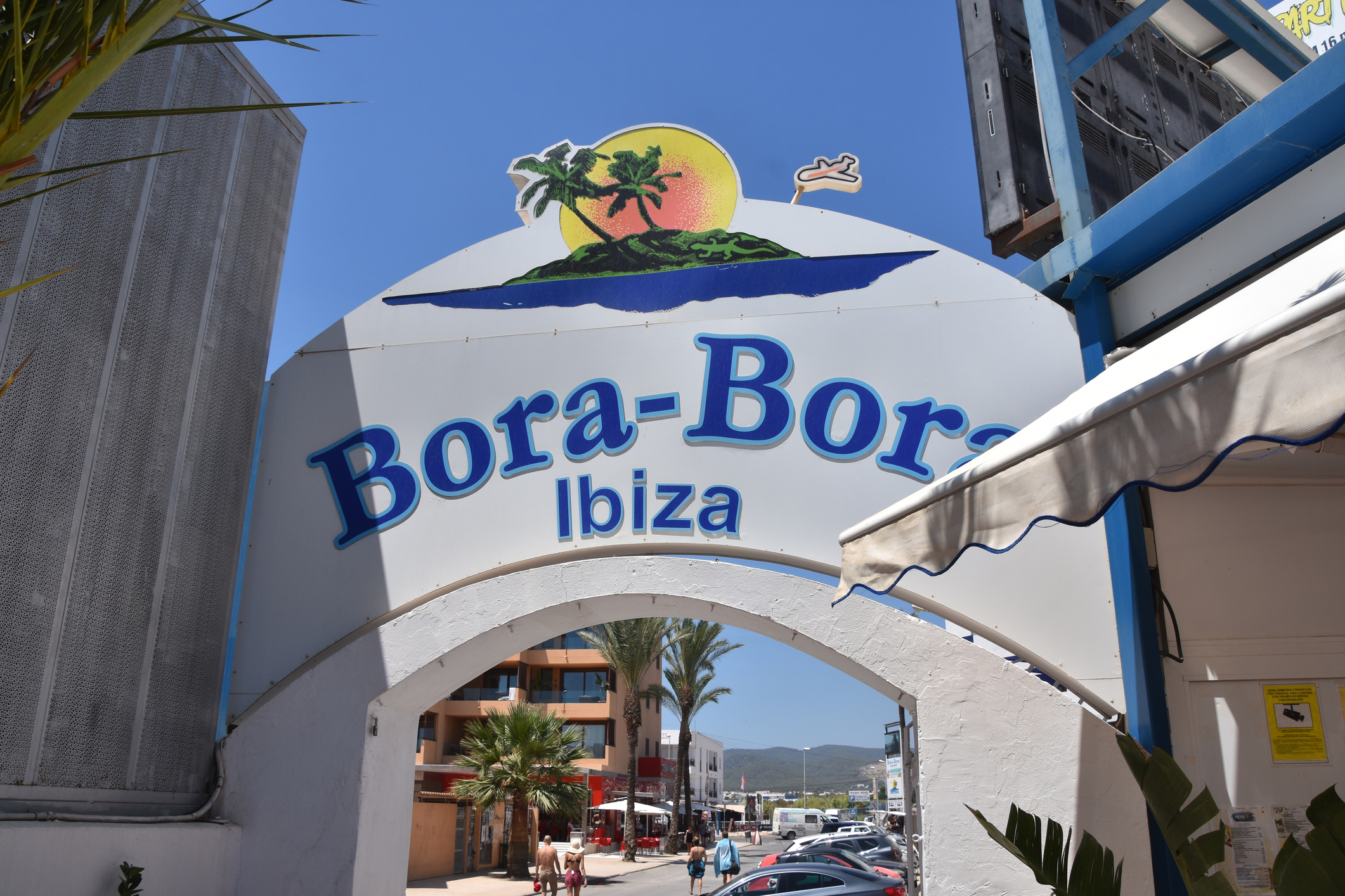 Ibiza, Spain - July 31, 2018: Bora Bora Beach Club is one of the most popular nightclubs in Ibiza that attracts many people from celebrities to tourists in the summer resort.
In the photo you can see the entrance to the club
Location: Playa D'en Bossa, s