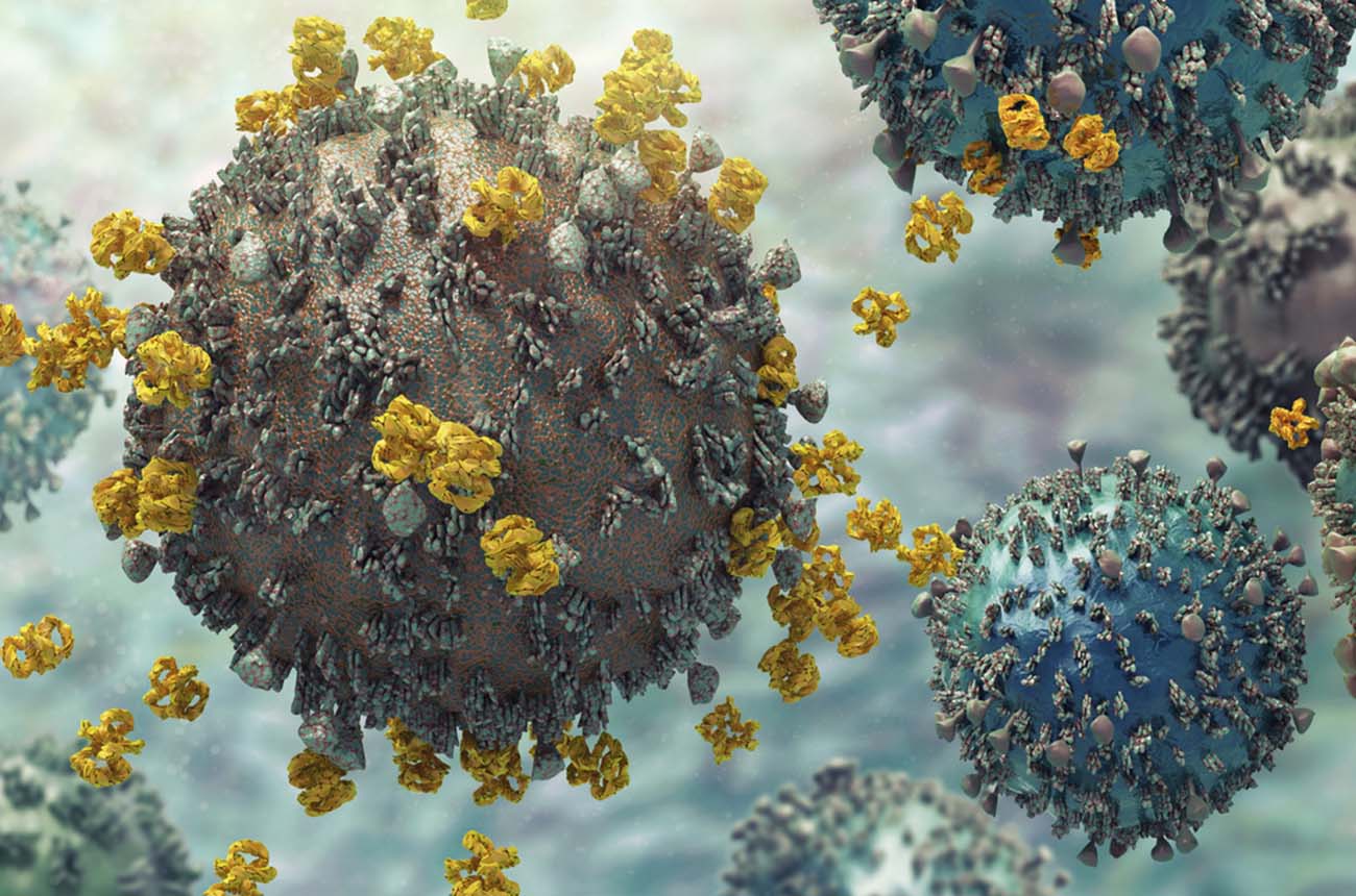 Virus cell closeup