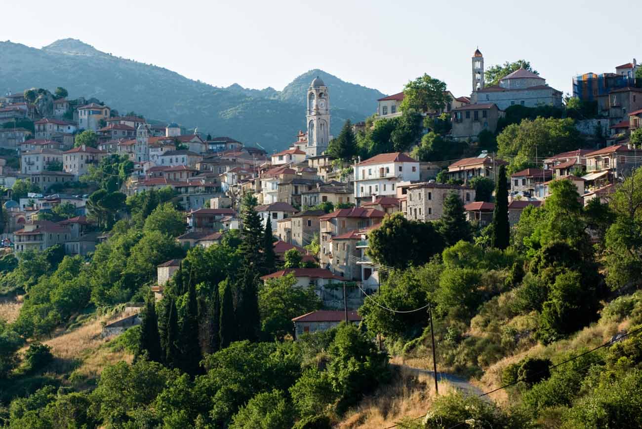 Dimitsana is a village located in northwestern mountain covered pine forests of Arcadia, Greece