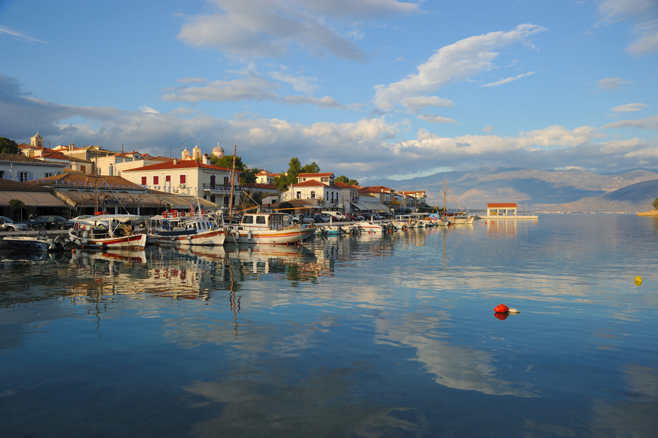 The small historic port of Galaxidi - Greece in afternoon light.