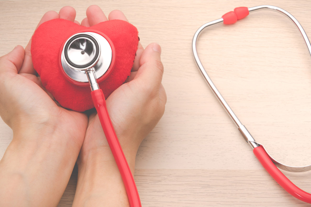 stethoscope and red heart symbol, healthcare and medicine, healthy and insurance, world health day concept