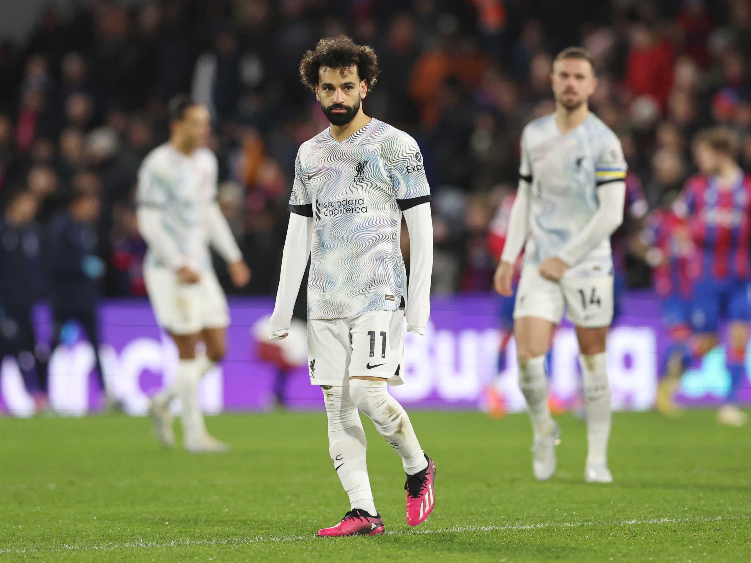 Soccer Football - Premier League - Crystal Palace v Liverpool - Selhurst Park, London, Britain - February 25, 2023 Liverpool's Mohamed Salah reacts REUTERS