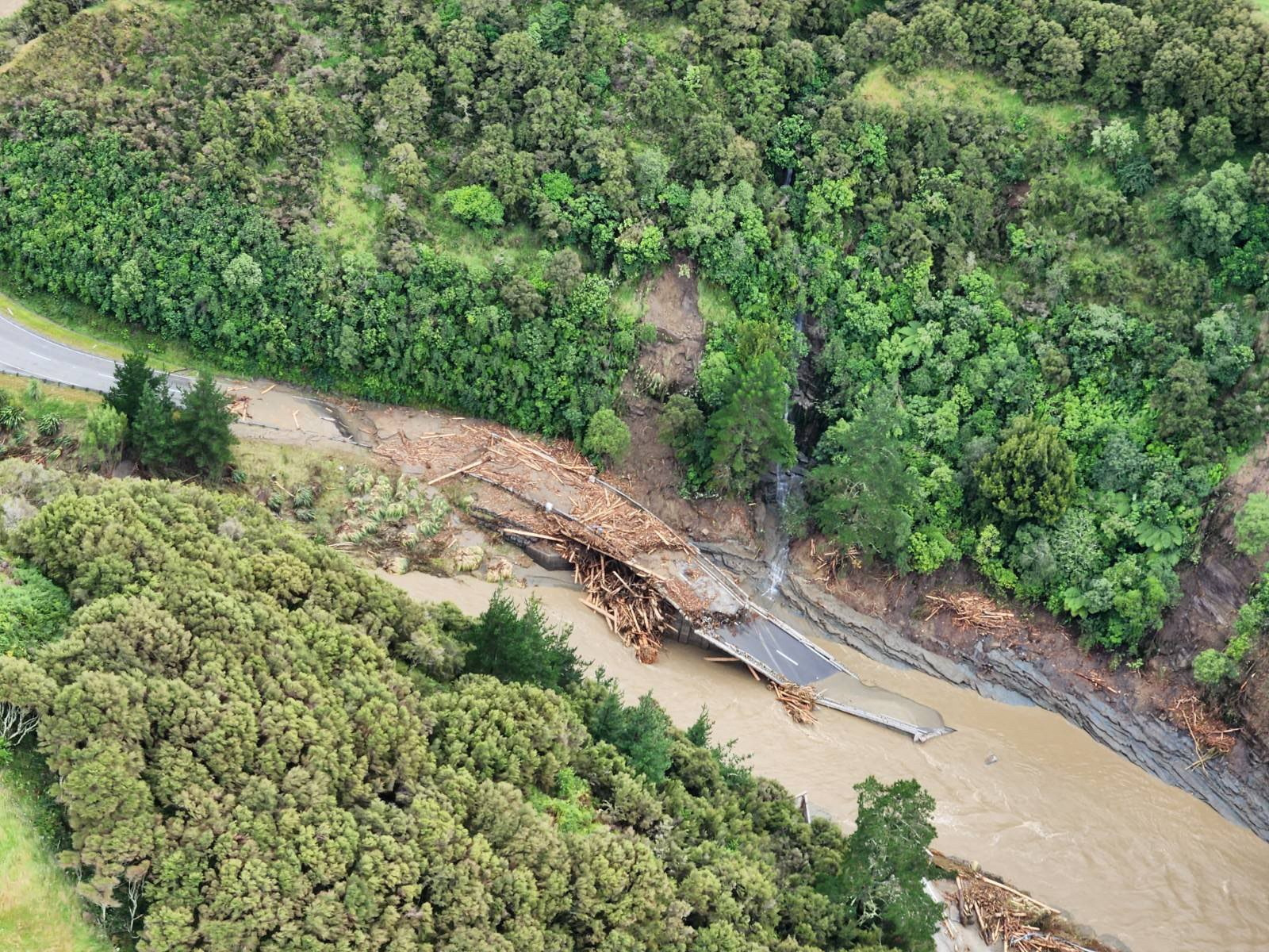 A view of flood damage in the the aftermath of cyclone Gabrielle in Hawke?s Bay, New Zealand, in this picture released on  February 15, 2023.  New Zealand Defence Force