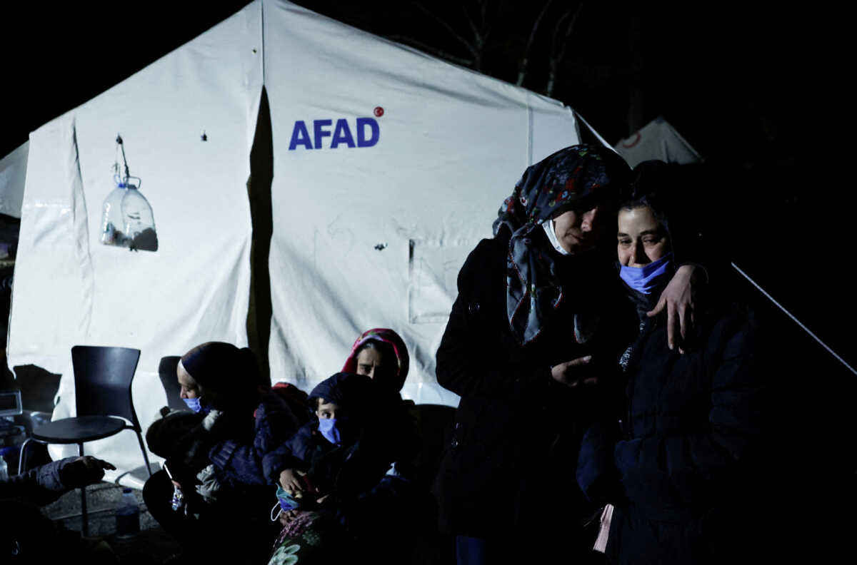 People react after an earthquake in Antakya in Hatay province, Turkey, February 20, 2023.  REUTERS