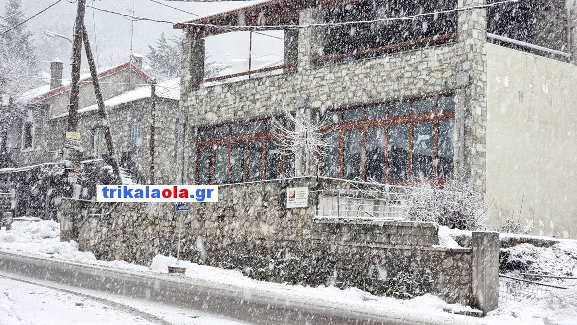 Καιρός – Τρίκαλα: Εικόνες από τη σφοδρή χιονόπτωση στην Ελάτη που μειώνει την ορατότητα